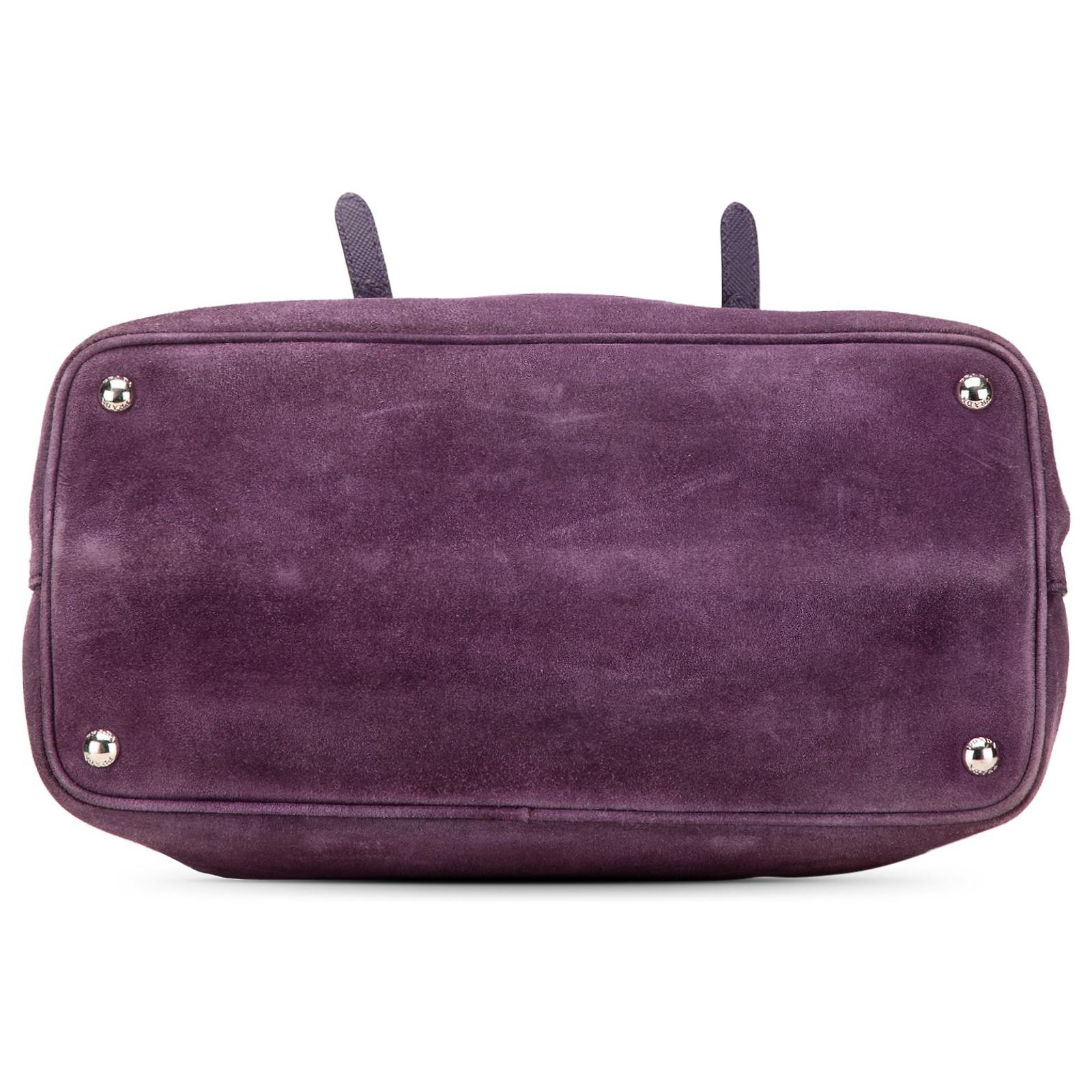 Prada Purple Medium Scamosciato Double Handle Tote Dark purple 
