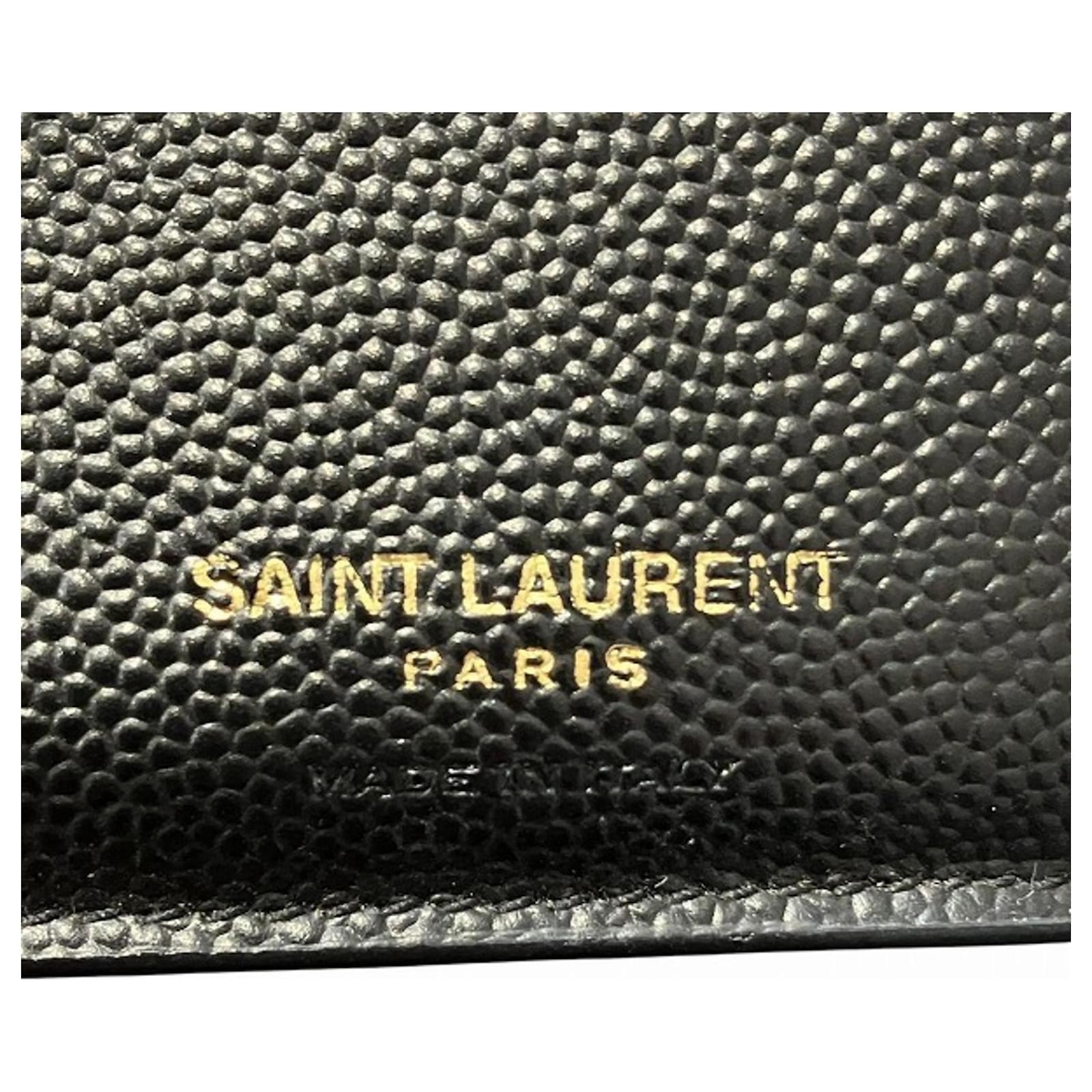 Saint Laurent Monogram Compact Three-Fold Wallet Black