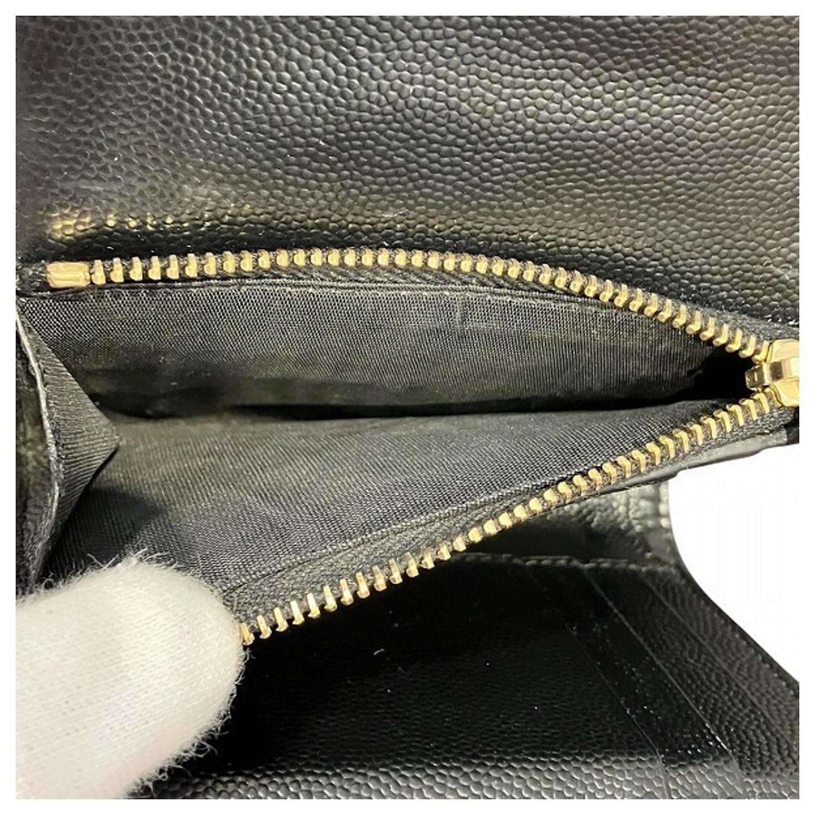 Saint Laurent Monogram Compact Three-Fold Wallet Black