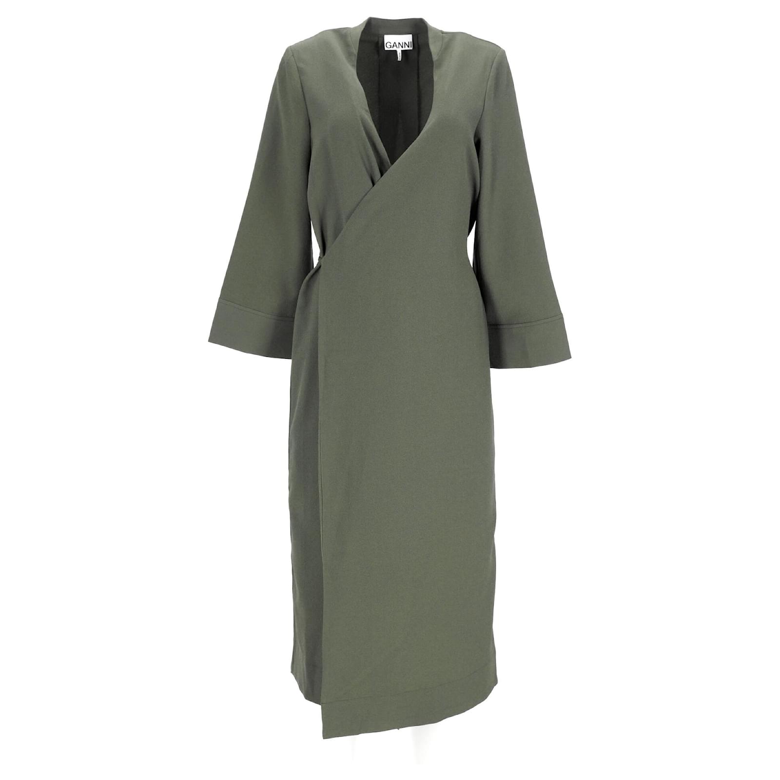 army green wrap dress Beaded Off Shoulder Half Sleeve Satin Mother of Bride Dress main image 1