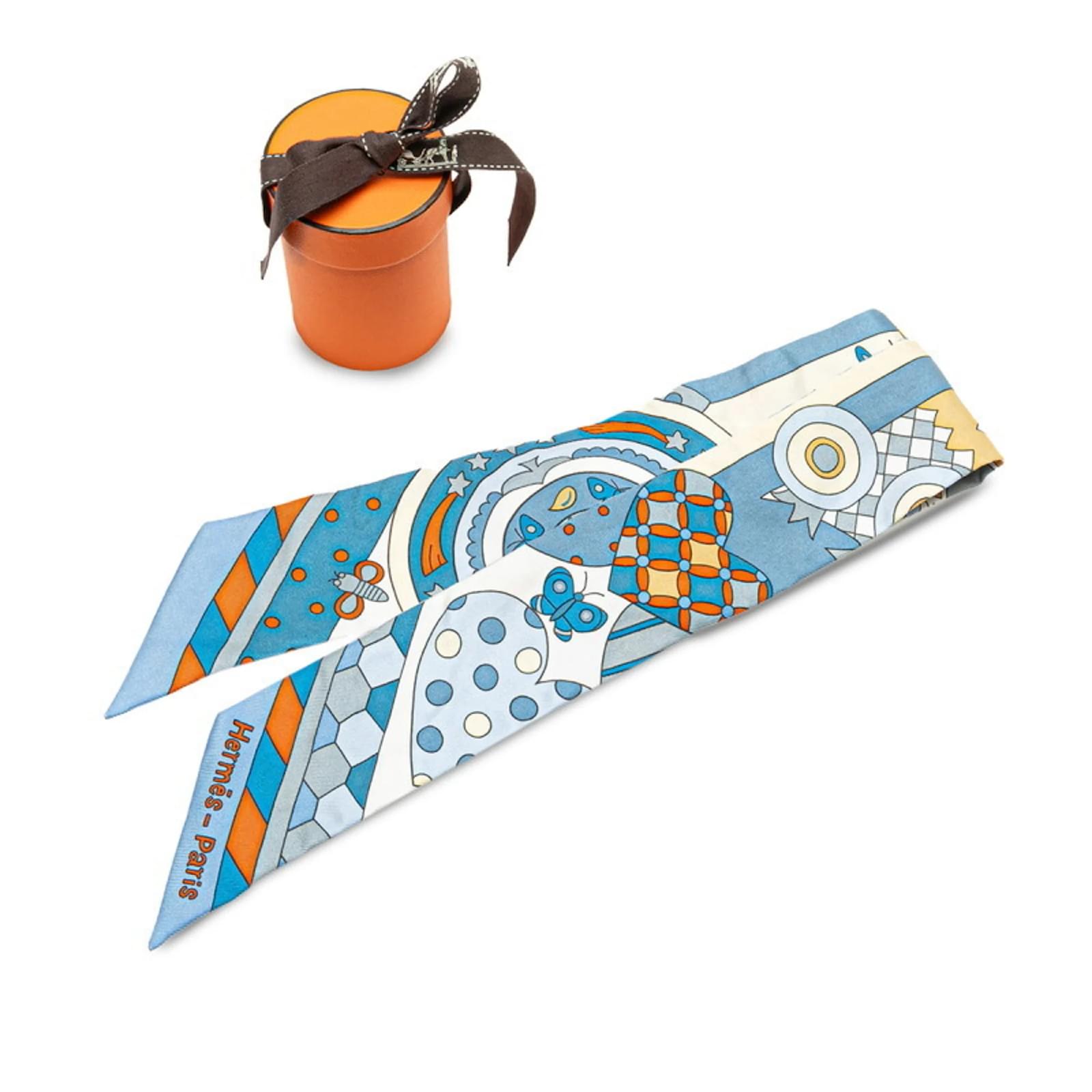 Hermès Hermes Twilly LES MURMURES DE LA FORET Scarf Blue