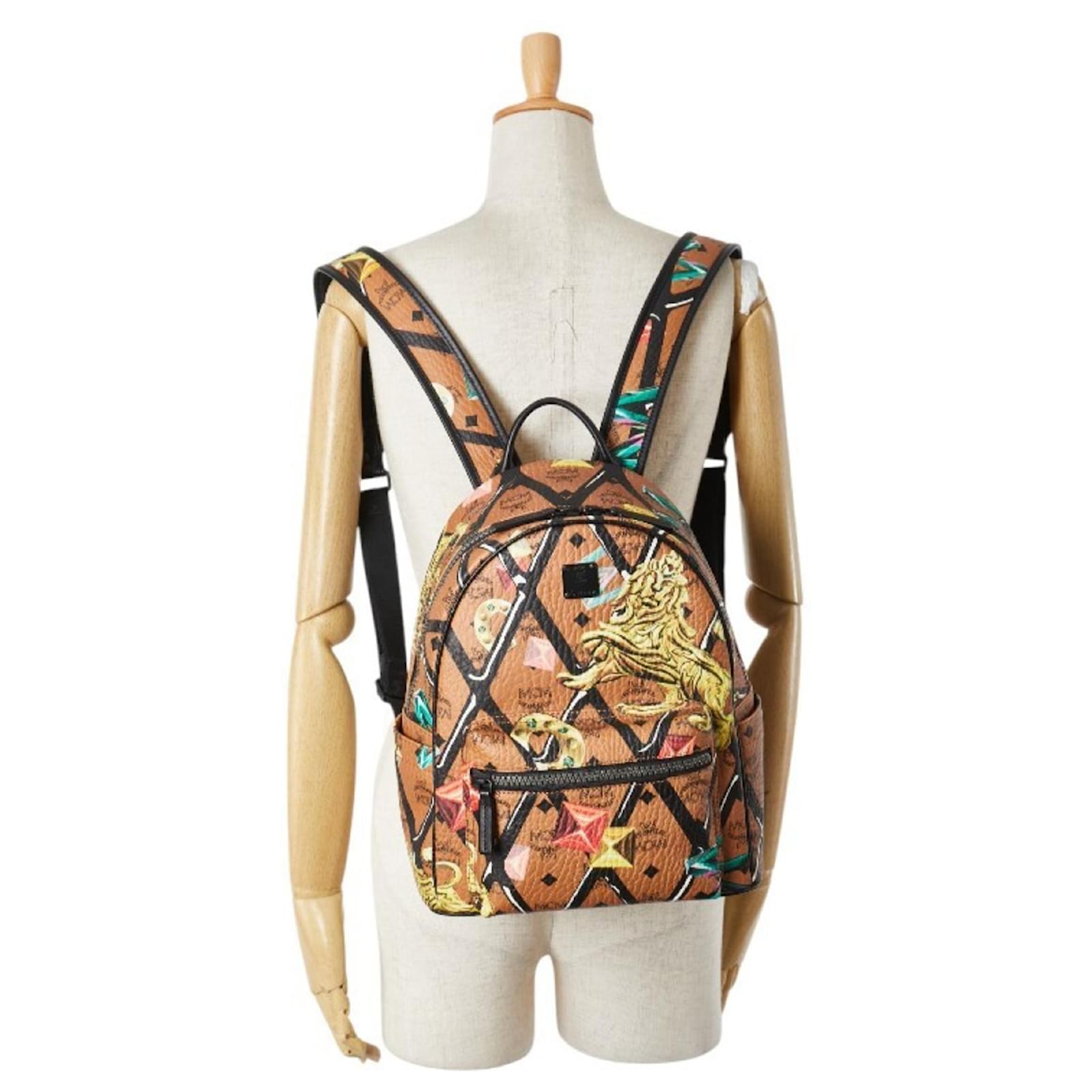 MCM Loveless Collaboration Visetos Backpack Brown Multiple colors