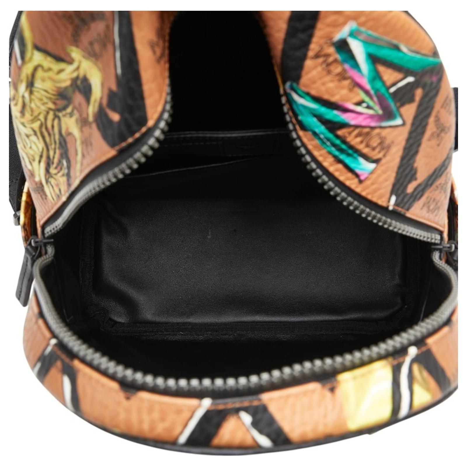 MCM Loveless Collaboration Visetos Backpack Brown Multiple colors
