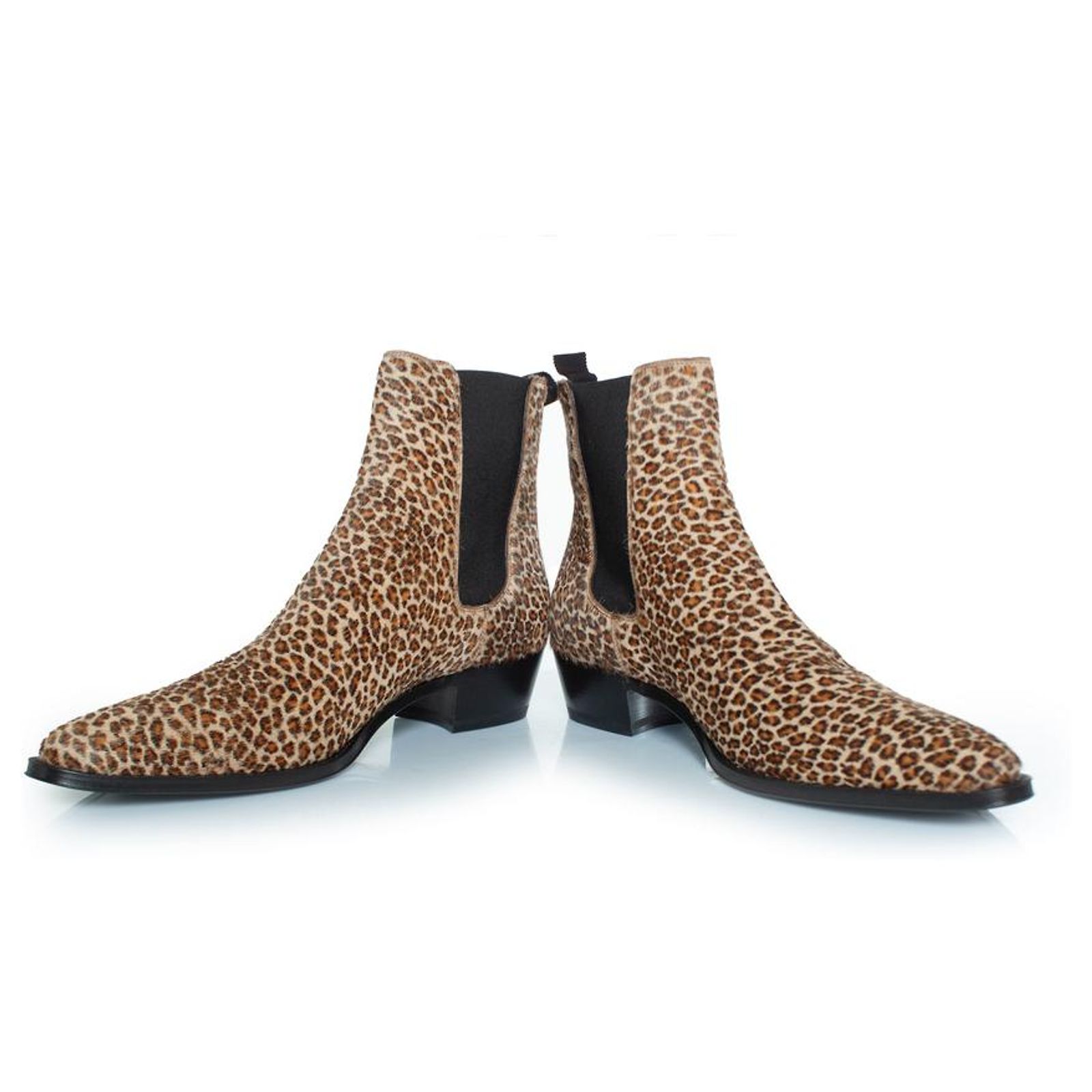 Celine Leopard Chelsea Boot Céline Celine, Leopard calf hair leather Chelsea boots Brown  main image 4