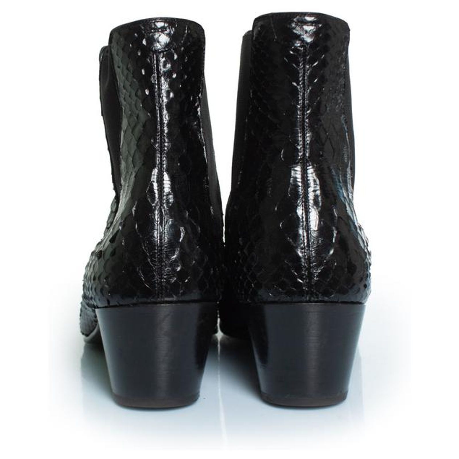 Céline Celine, Black leather python boots ref.JC2190900 (Sold 