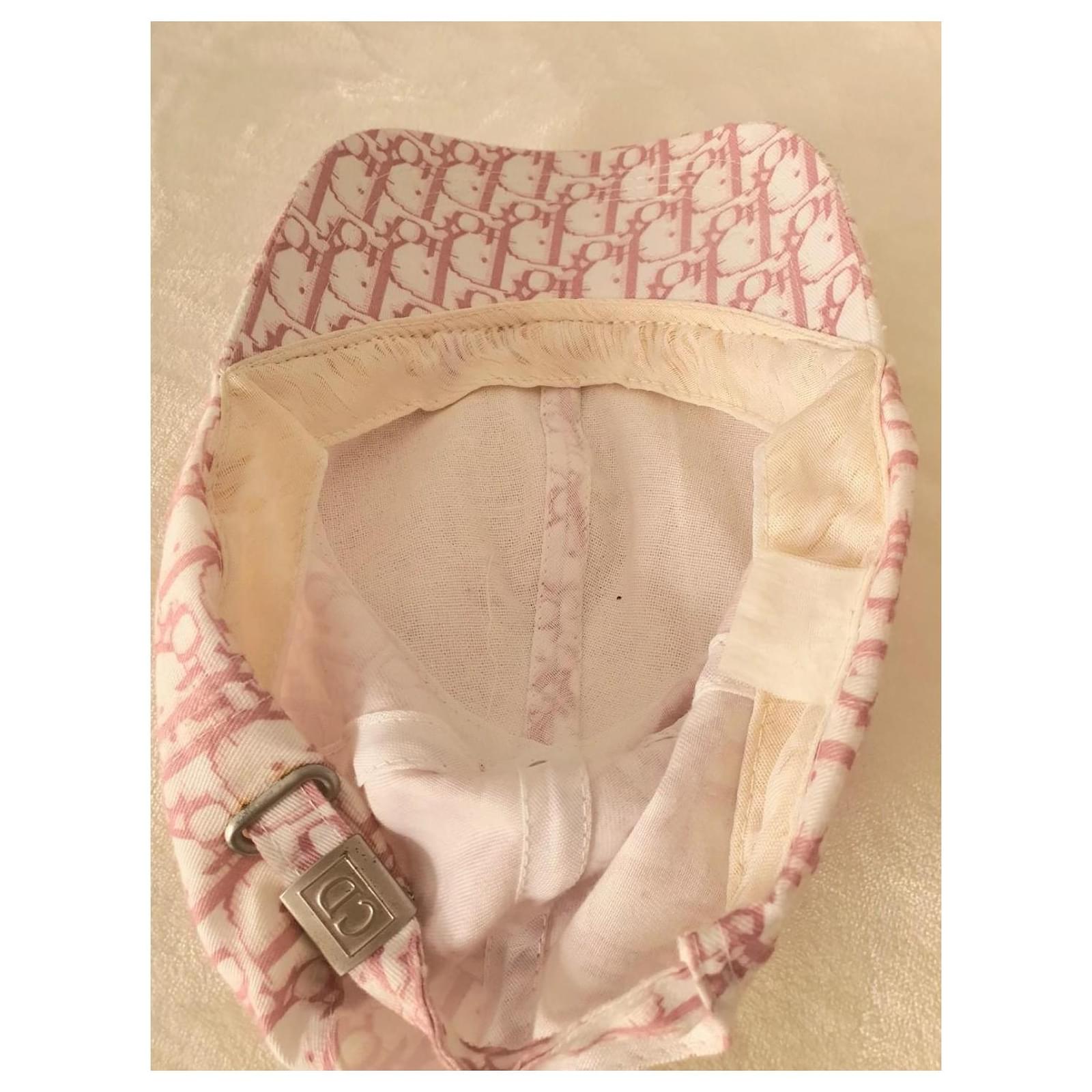 Christian Dior unisex vintage Dior monogram cap Pink White