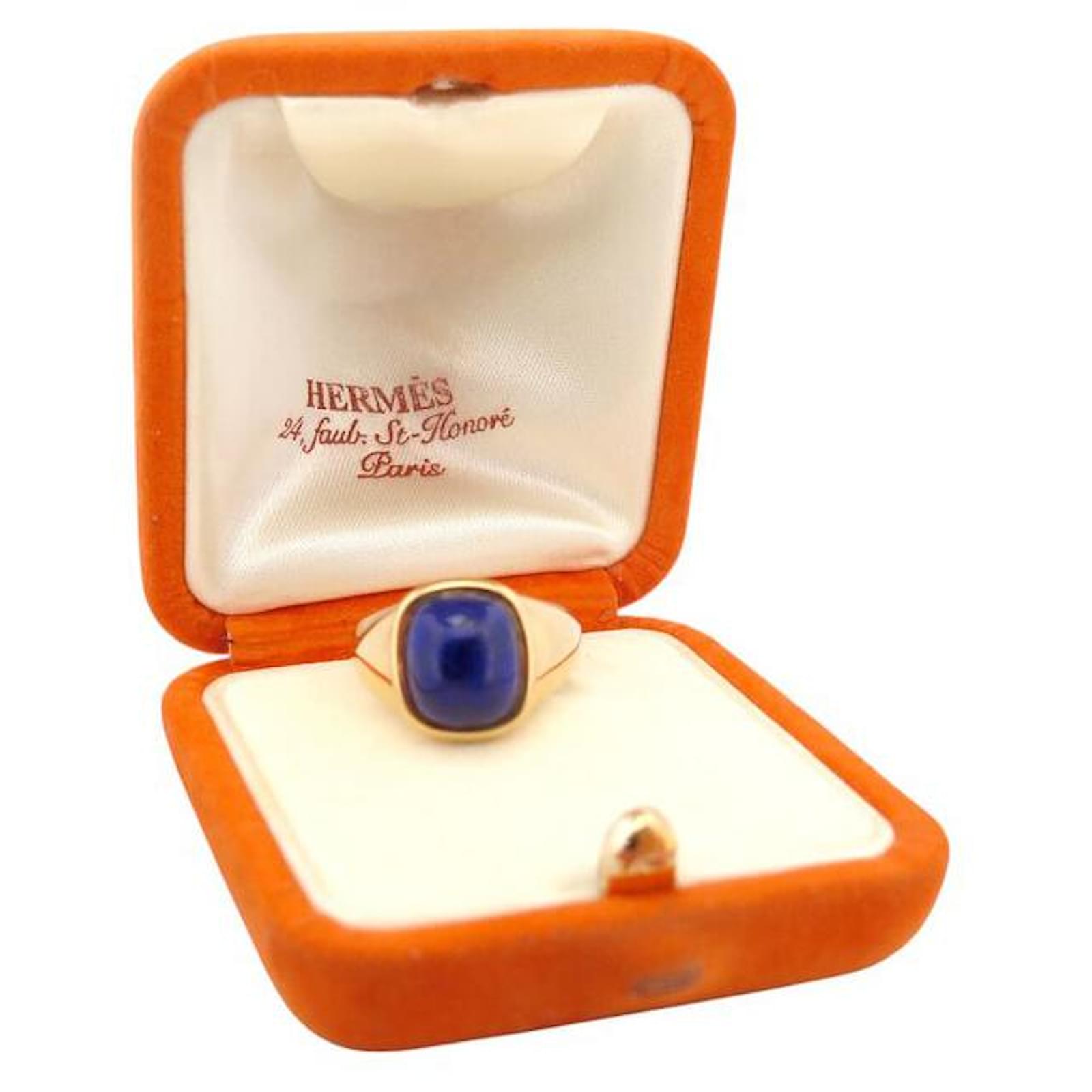 Hermès VINTAGE HERMES CABOCHON LAPIS LAZULI RING IN 18K