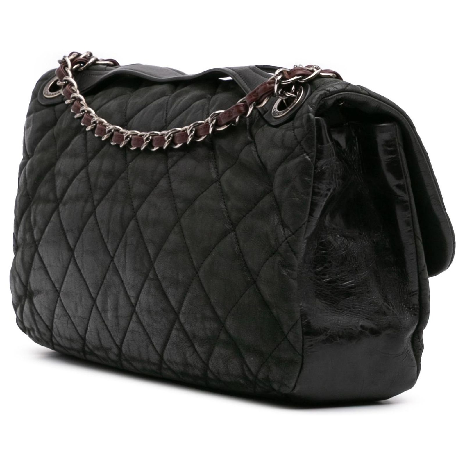Chanel Black Jumbo Iridescent Calfskin In The Mix Flap ref.2194389