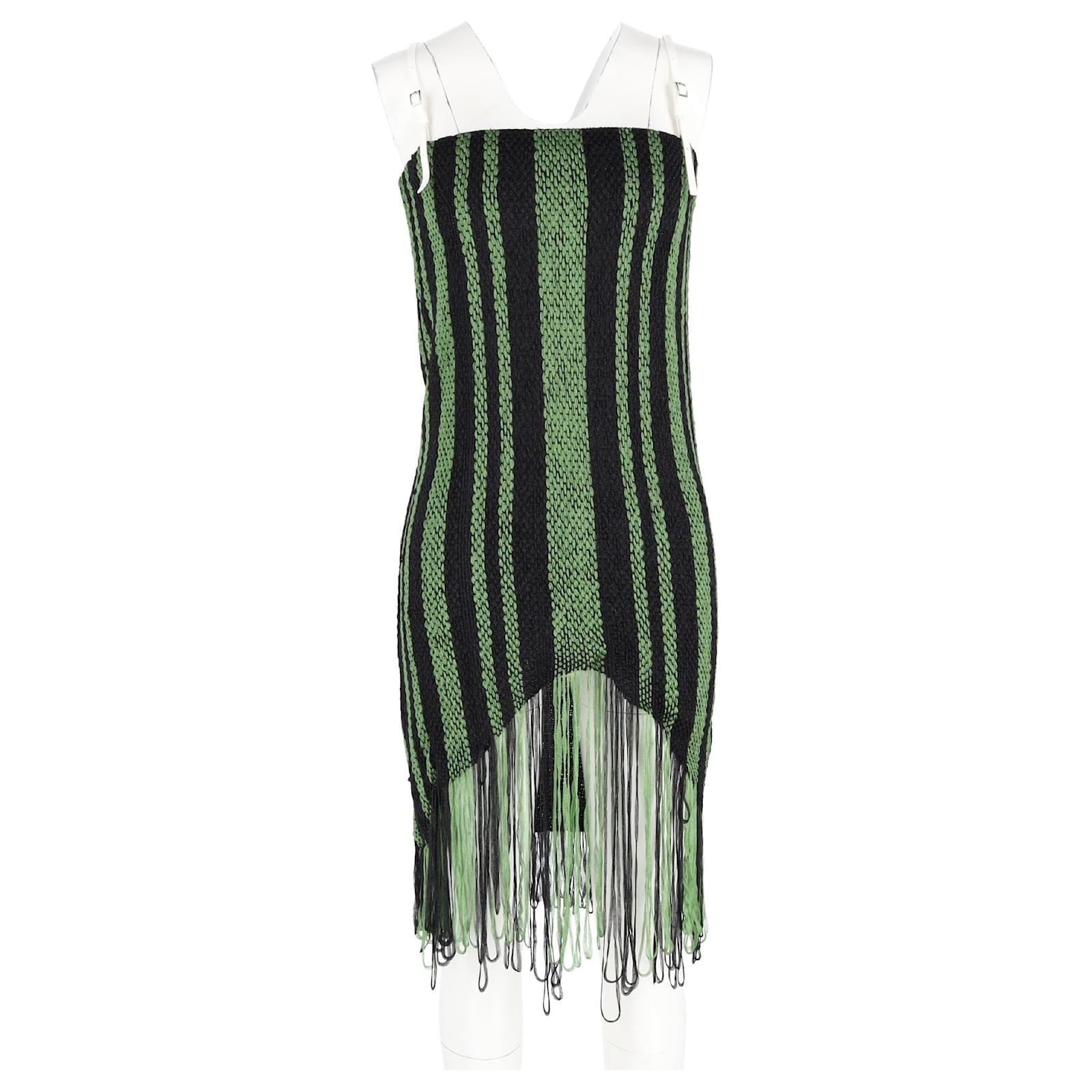 Jw Anderson Knitted Midi Dress in Green and Black Polyamide Nylon  ref.2194892 - Joli Closet