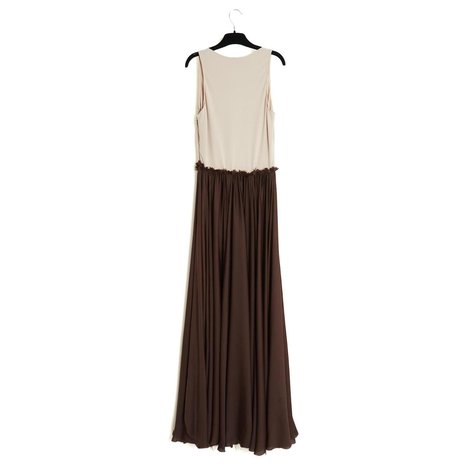 Lanvin 2011 Maxi Dress FR38 Alber Elbaz light silk muslin long