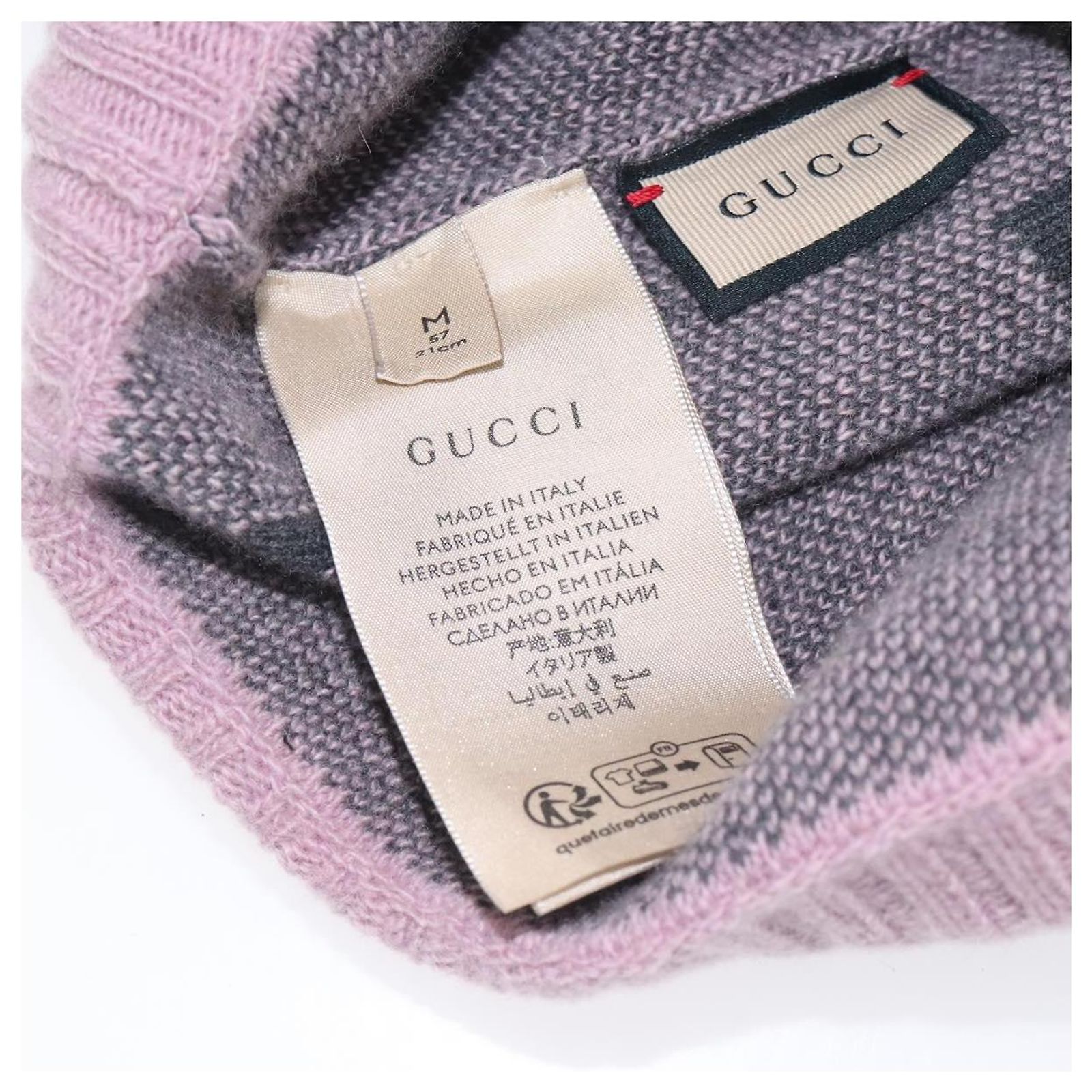 GUCCI GG Canvas Knitted Fabrics Cap Cashmere M Pink 676827 Auth am8353 GUCCI GG Canvas Strickstoffe Mütze aus Kaschmir M Rosa  main image 3
