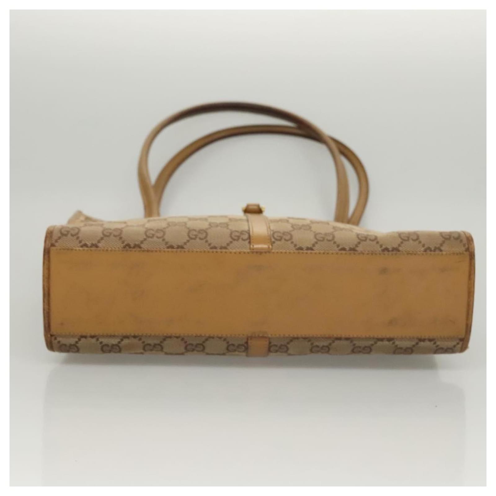 GUCCI GG Canvas Jackie Shoulder Bag Beige Gold 002 1073 3444