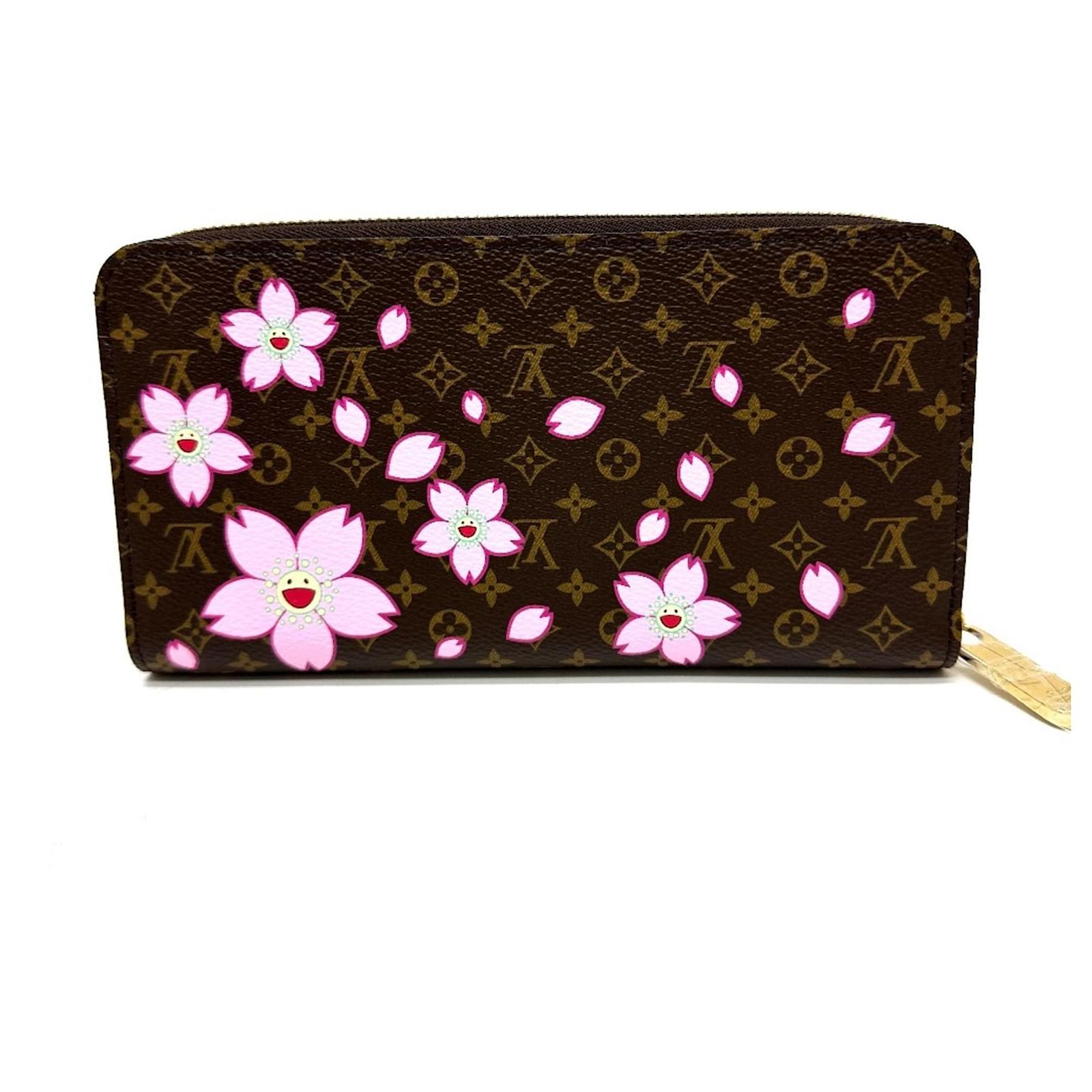 Louis Vuitton Monogram Cherry Blossom Zippy Wallet Brown Patent
