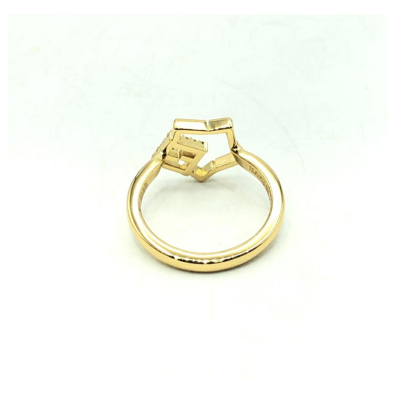 Fendi FF Star Rhinestone Band Ring Metal ref.JC2206869 (Sold