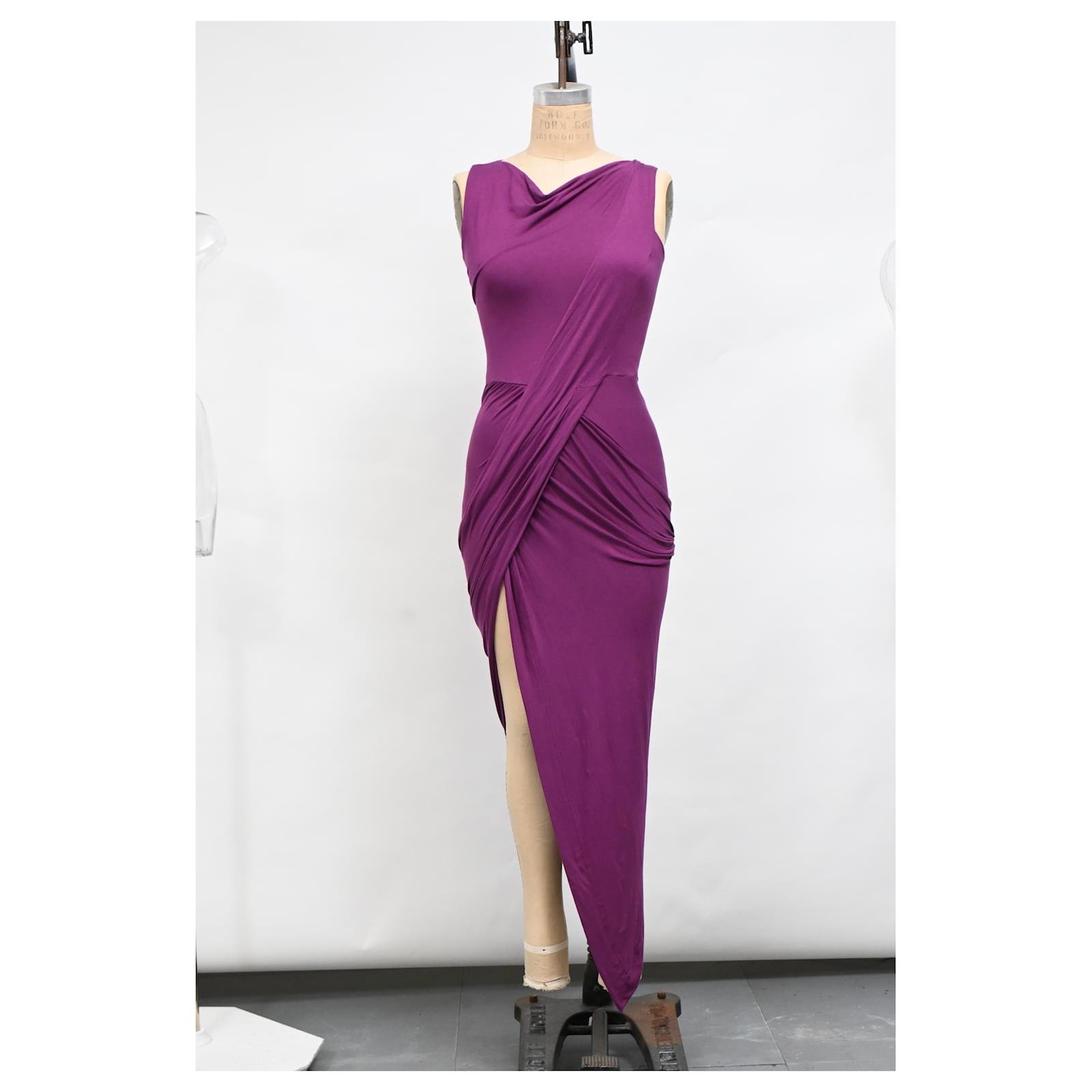 Vivienne Westwood Draped Maxi Dress in Violet Cotton Purple Polyester  ref.2210059 - Joli Closet