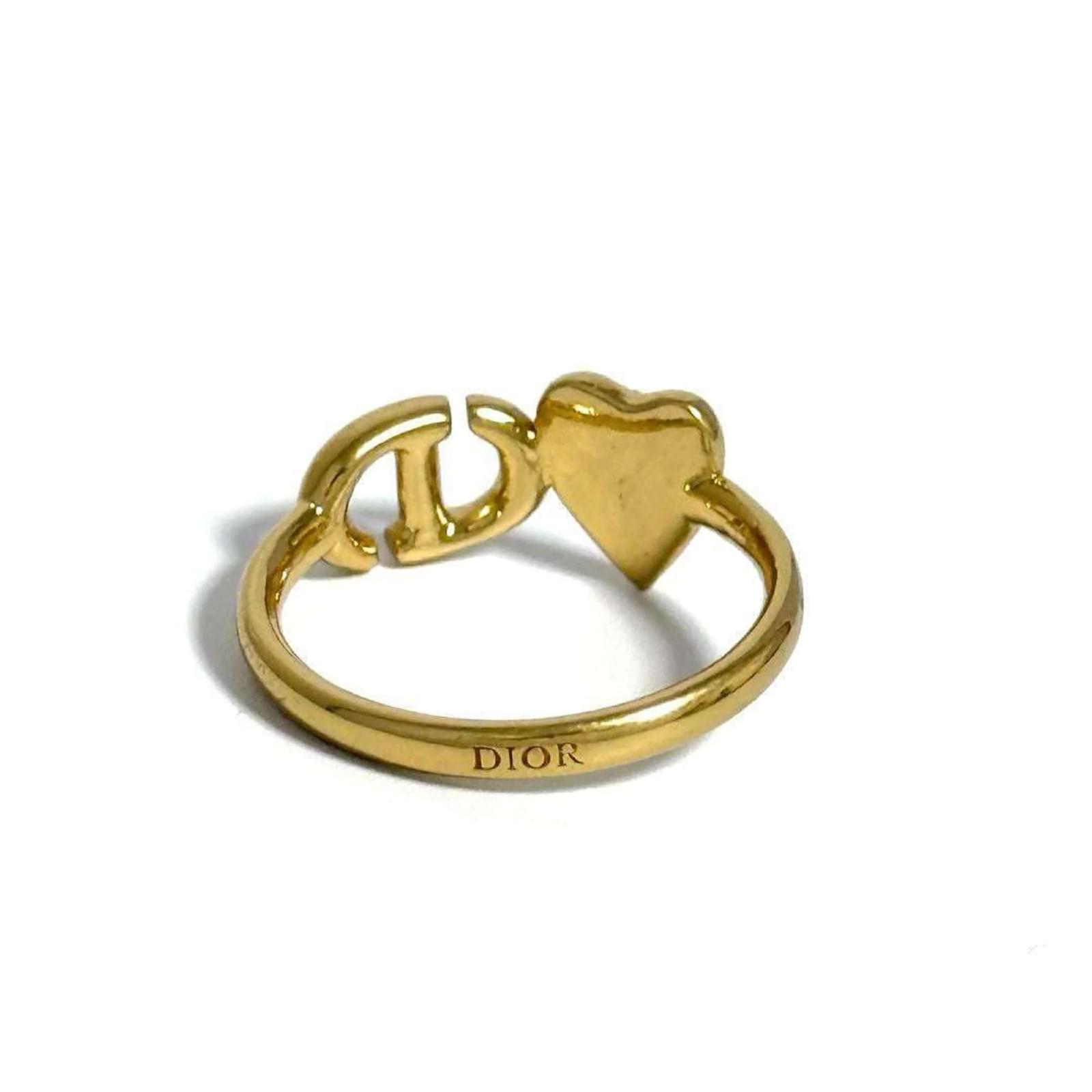 Christian Dior Women's CD Navy Heart Ring Metal ref.2210868