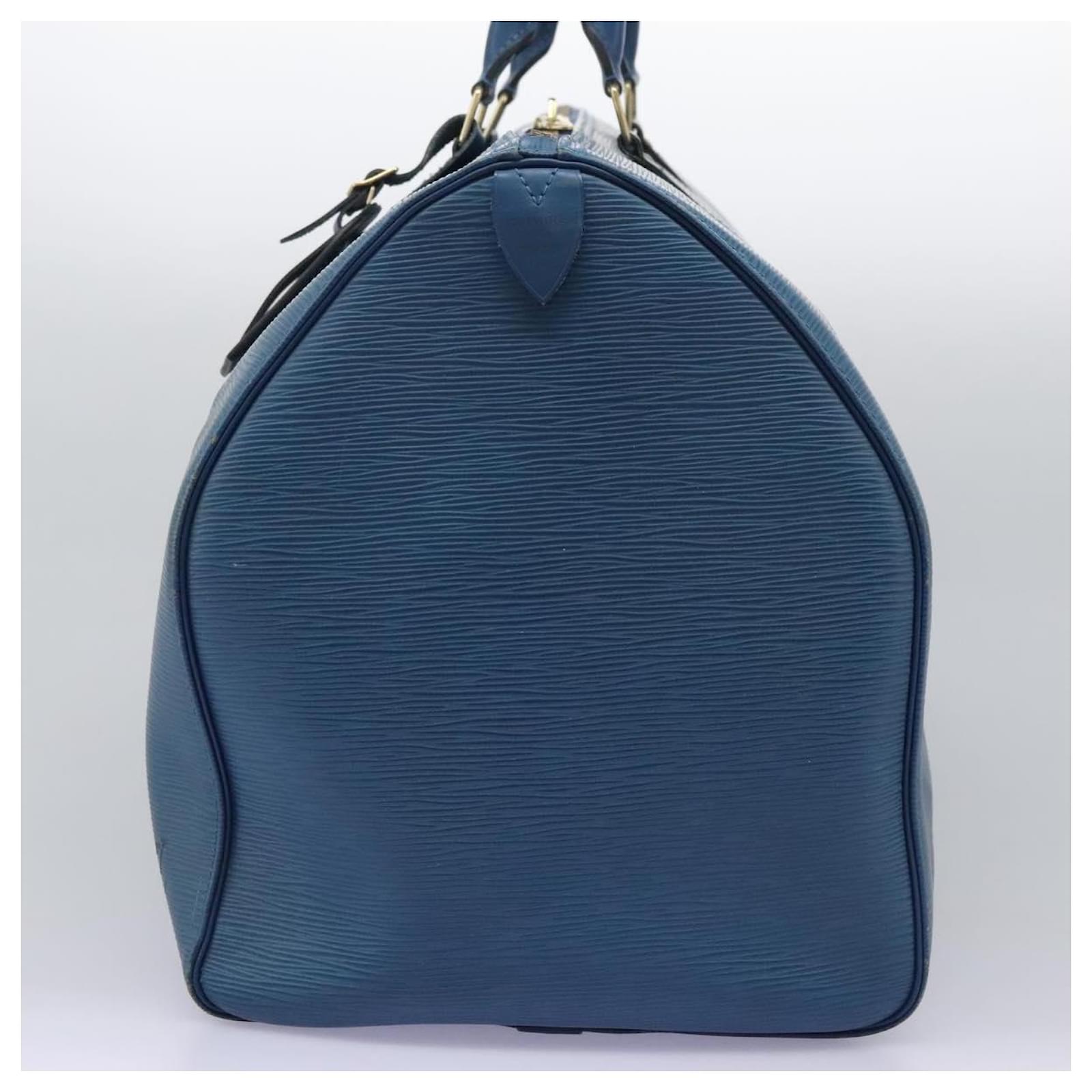 Louis Vuitton Keepall 55 Blue Leather  ref.2215769