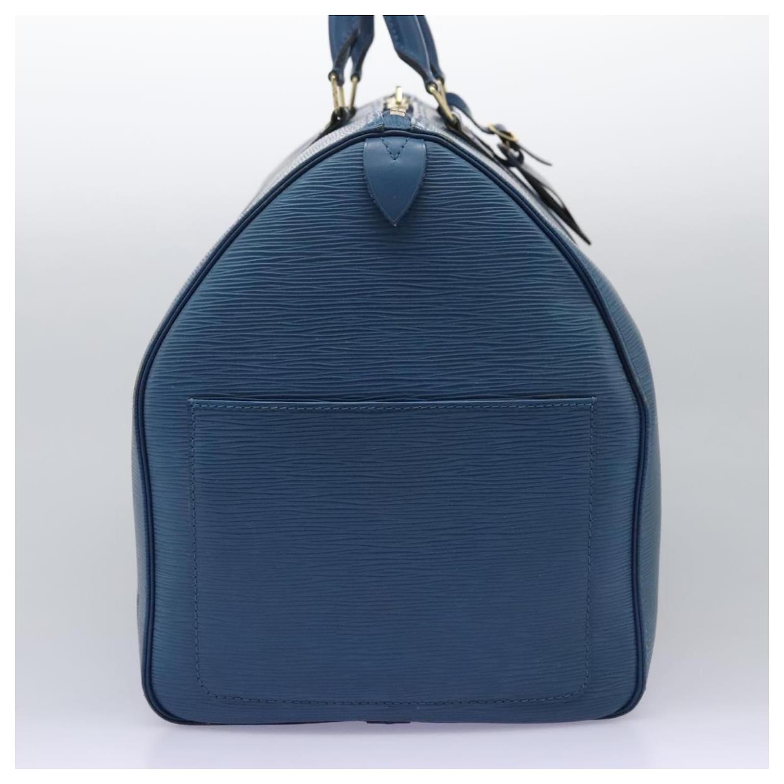 Louis Vuitton Keepall 55 Blue Leather  ref.2215769