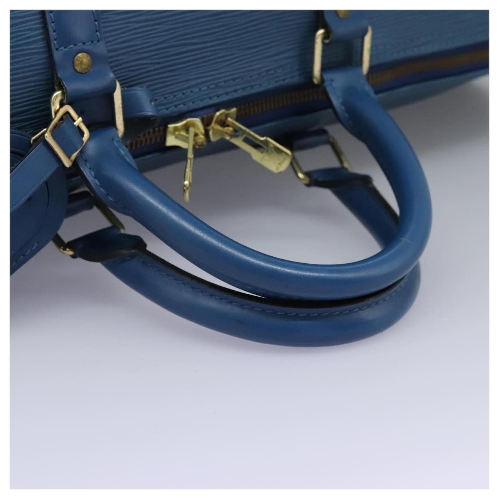 Louis Vuitton Keepall 55 Blue Leather  ref.2215769