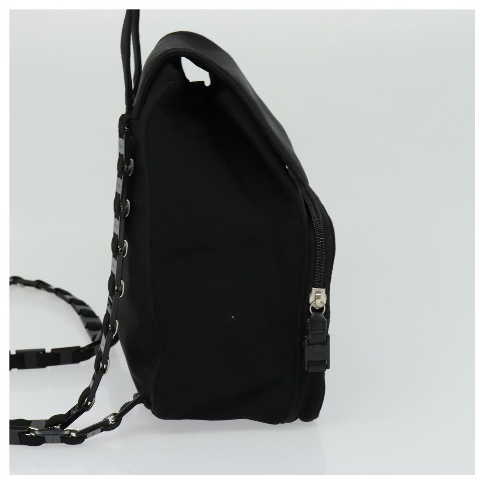 Salvatore Ferragamo Vala Backpack Leather Black Silver Auth bs29472 Ferragamo Monogram backpack - Men | Ferragamo main image 4