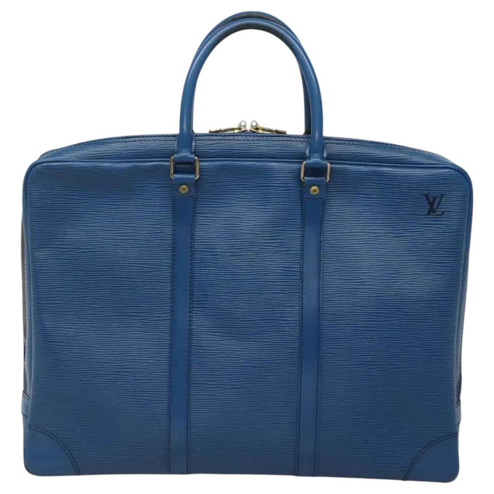 LOUIS VUITTON Epi Porte Documents Voyage Business Bag Blue M54475 Auth ep8830 Leather  ref.2216213