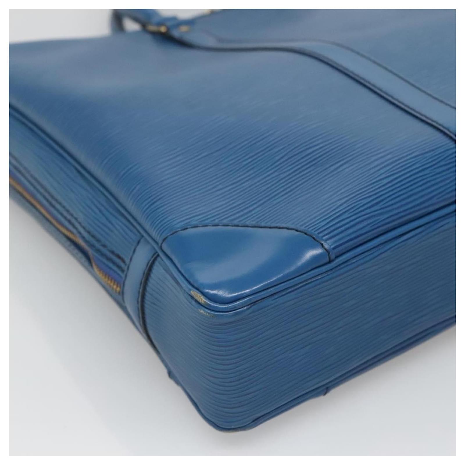 LOUIS VUITTON Epi Porte Documents Voyage Business Bag Blue M54475 Auth ep8830 Leather  ref.2216213