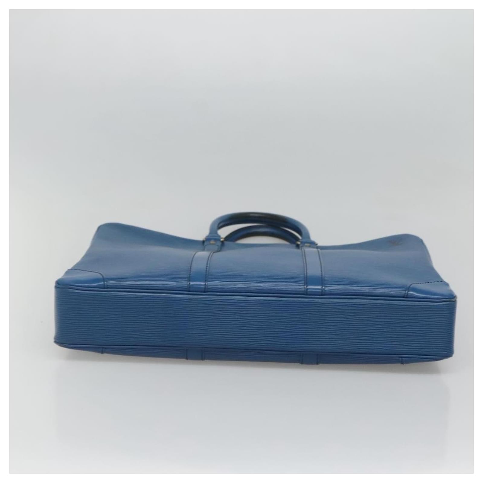LOUIS VUITTON Epi Porte Documents Voyage Business Bag Blue M54475 Auth ep8830 Leather  ref.2216213