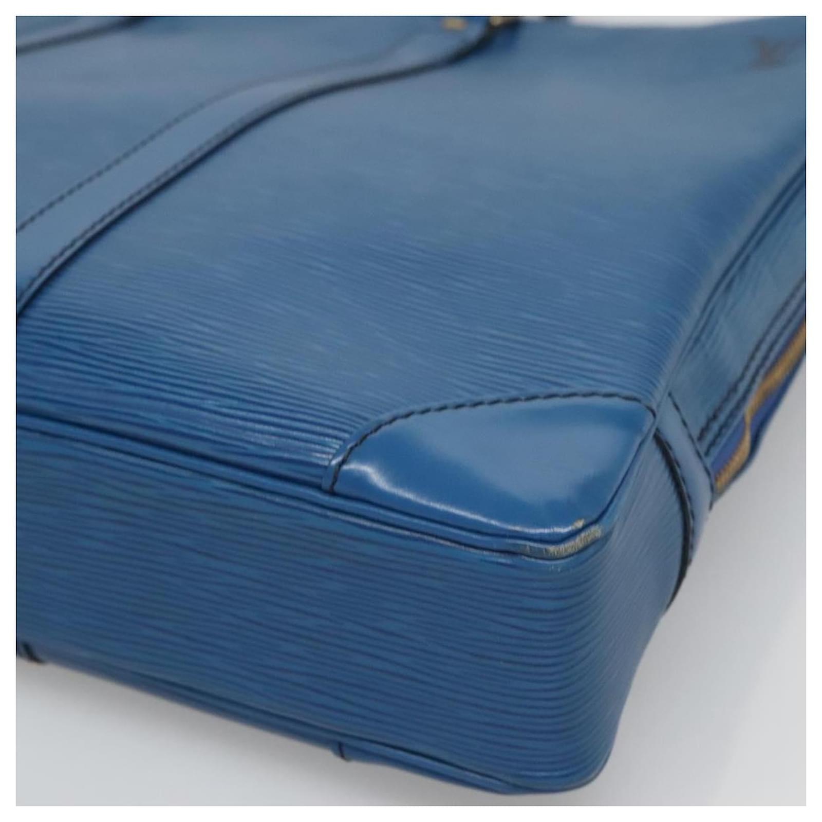 LOUIS VUITTON Epi Porte Documents Voyage Business Bag Blue M54475 Auth ep8830 Leather  ref.2216213