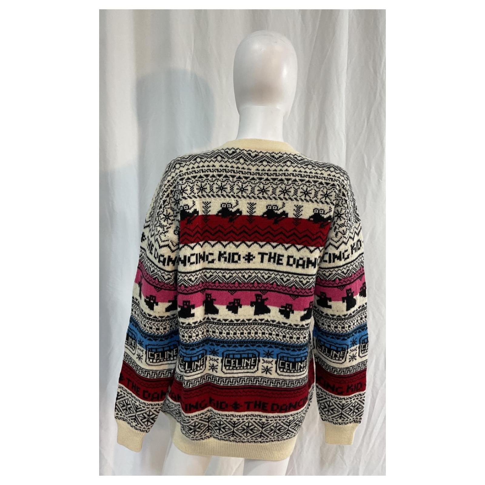 Céline Celine The Dancing Kid Cardigan in Multicolor Wool