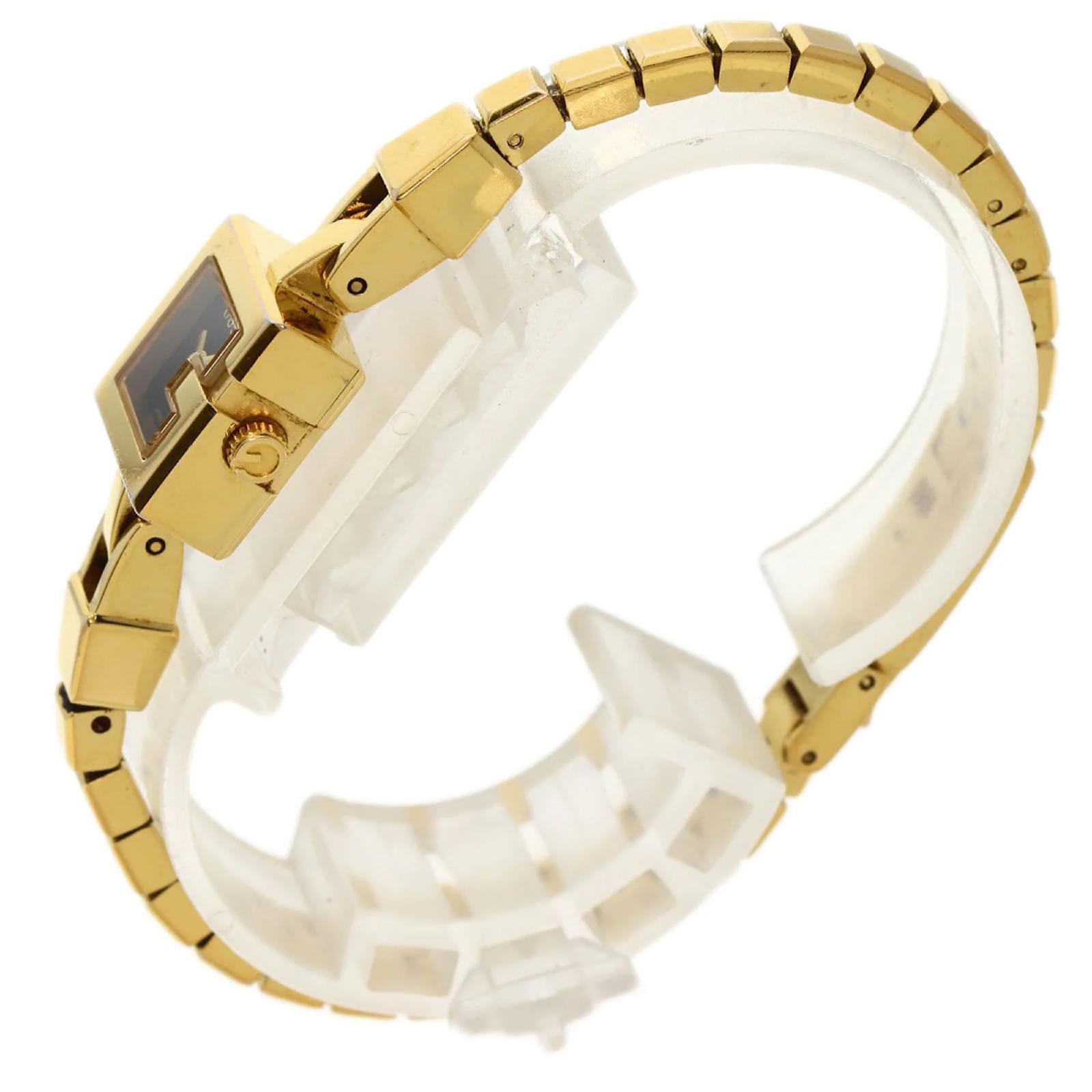 専用527 GUCCI レディース　スクエア　ゴールド　102 Gミニ　Gロゴ Gucci Mini G 102 Ladies 14mm White Mother of Pearl 18k Gold Square