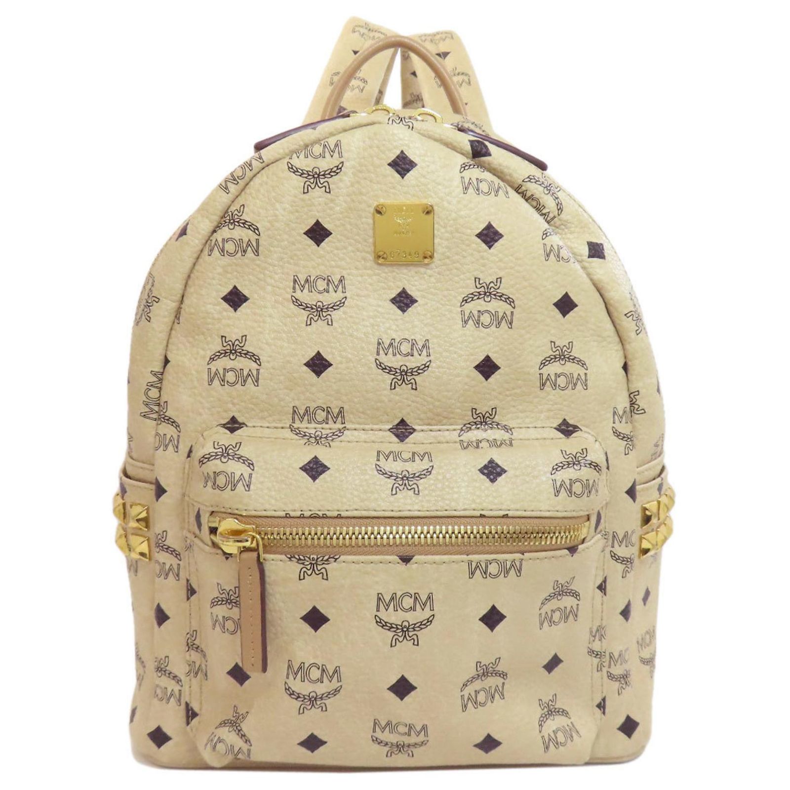 (L5) MCM Backpack Bag Beige PVC MCM Beige PVC Backpack Plastic ref.2217290 - Joli Closet main image 3