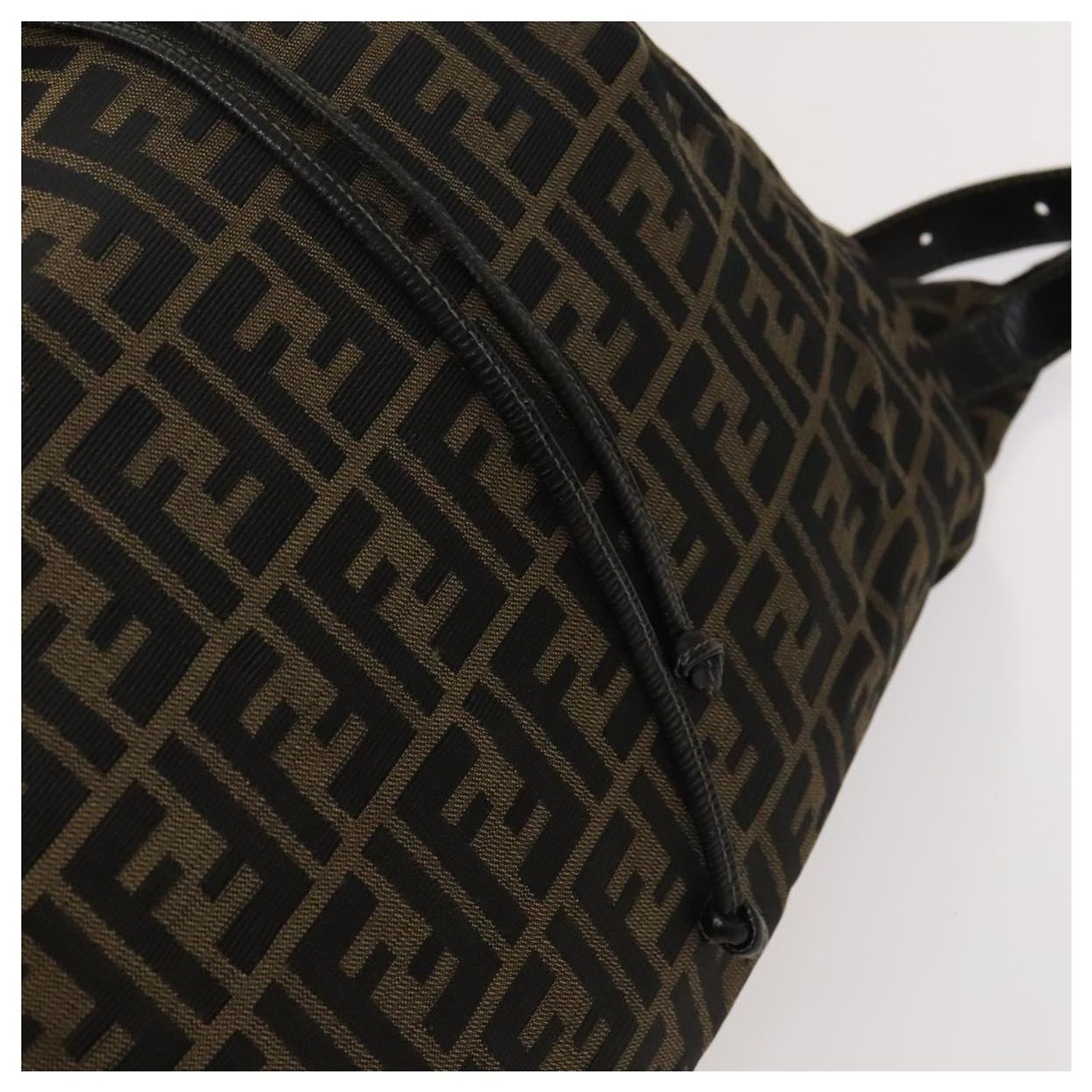 FENDI Zucca Canvas Backpack Brown Black gold Auth ep8792  display picture 3