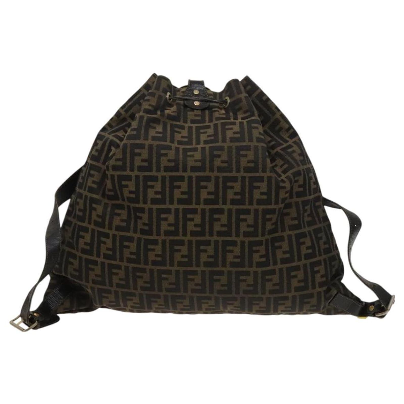 FENDI Zucca Canvas Backpack Brown Black gold Auth ep8792  display picture 3