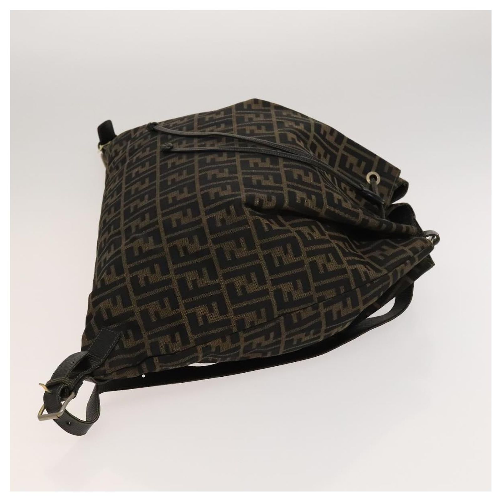 FENDI Zucca Canvas Backpack Brown Black gold Auth ep8792  display picture 1