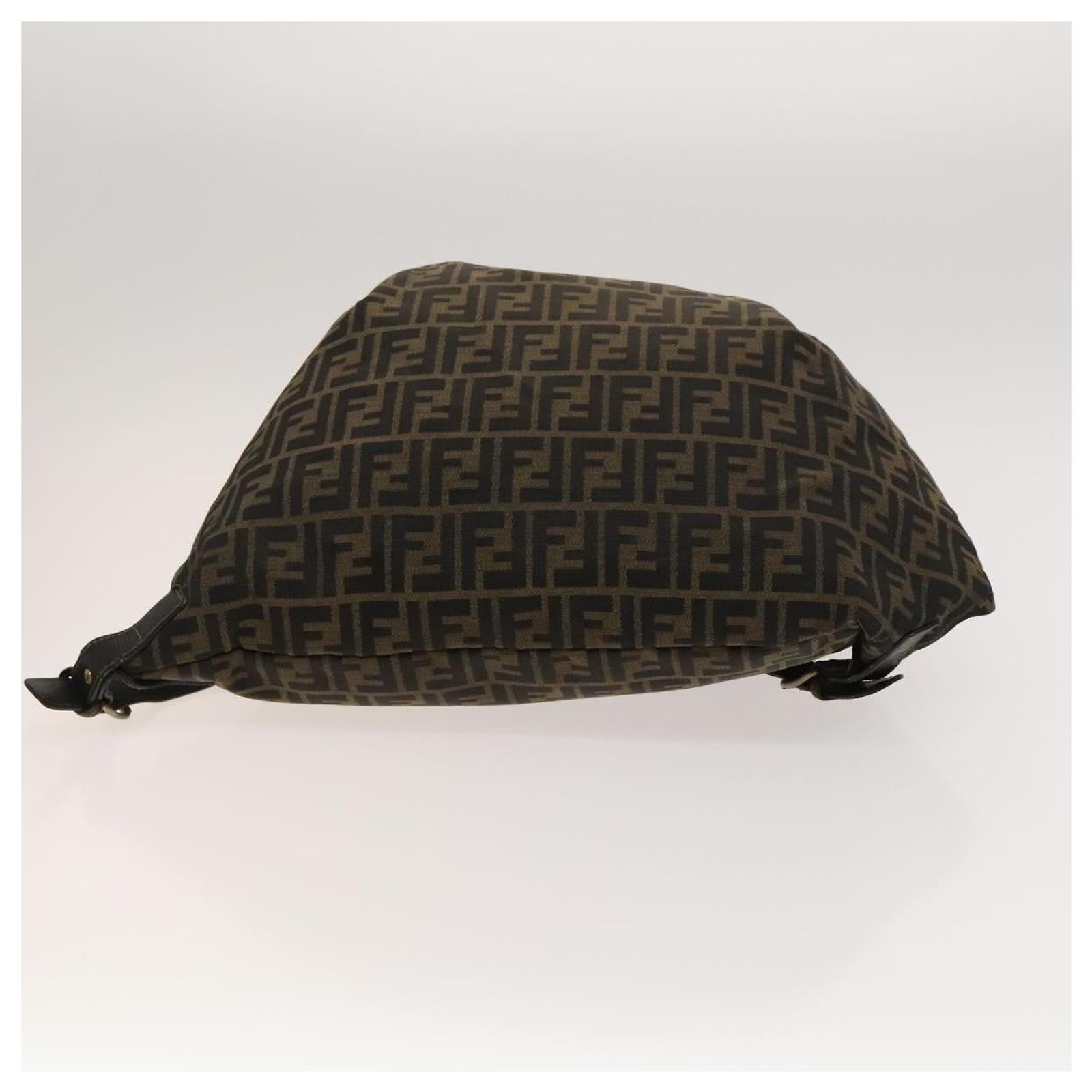 FENDI Zucca Canvas Backpack Black Brown Auth 134435 Explore a Fendi Vintage Brown Zucca Print Canvas Backpack  main image 2