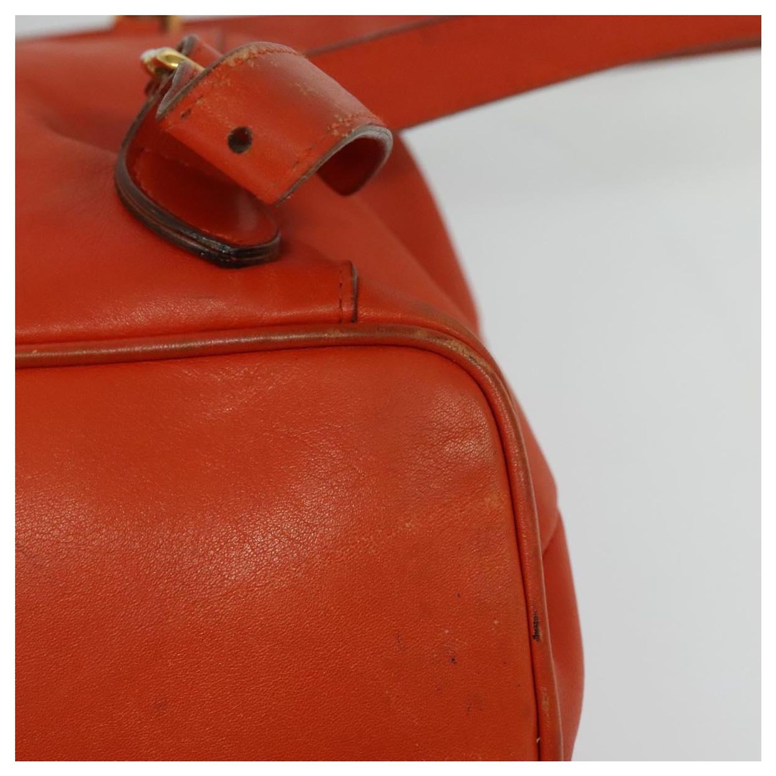 GUCCI Bamboo Backpack Leather Orange Gold 003 2058 0016 Auth  display picture 2
