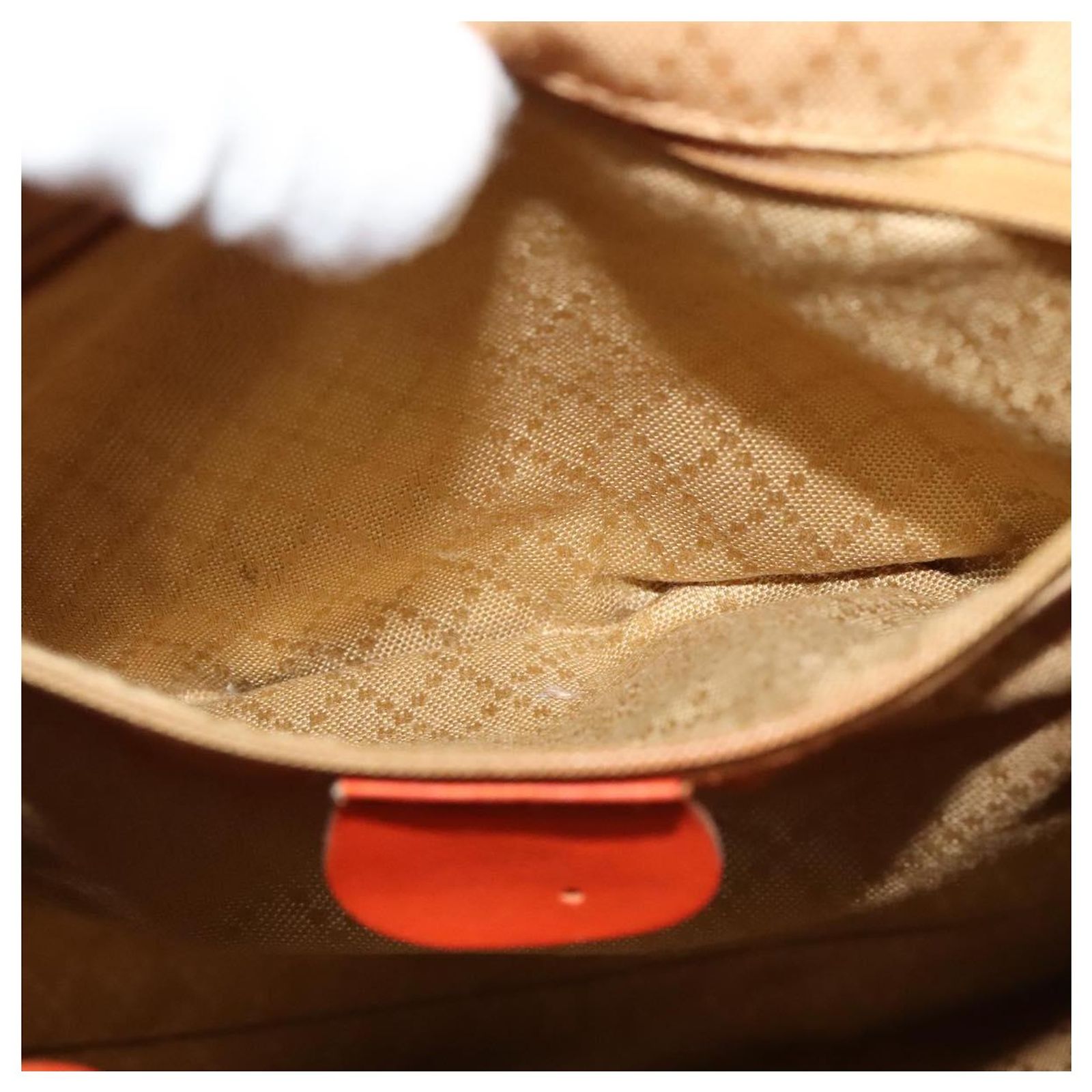 GUCCI Bamboo Backpack Leather Orange Gold 003 2058 0016 Auth  display picture 1