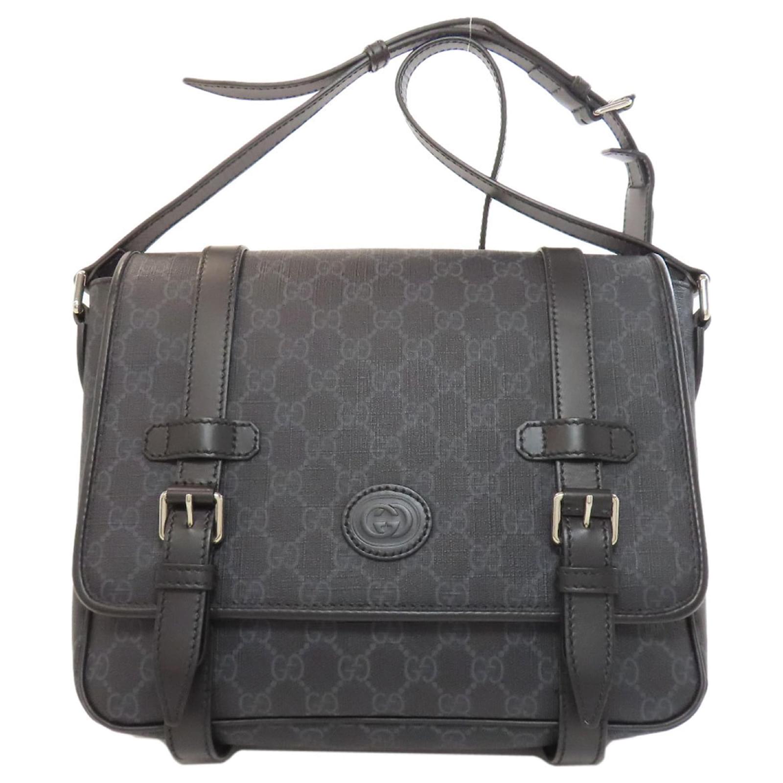 GUCCI 658542 GG Supreme Shoulder Bag for Women Black Plastic ref