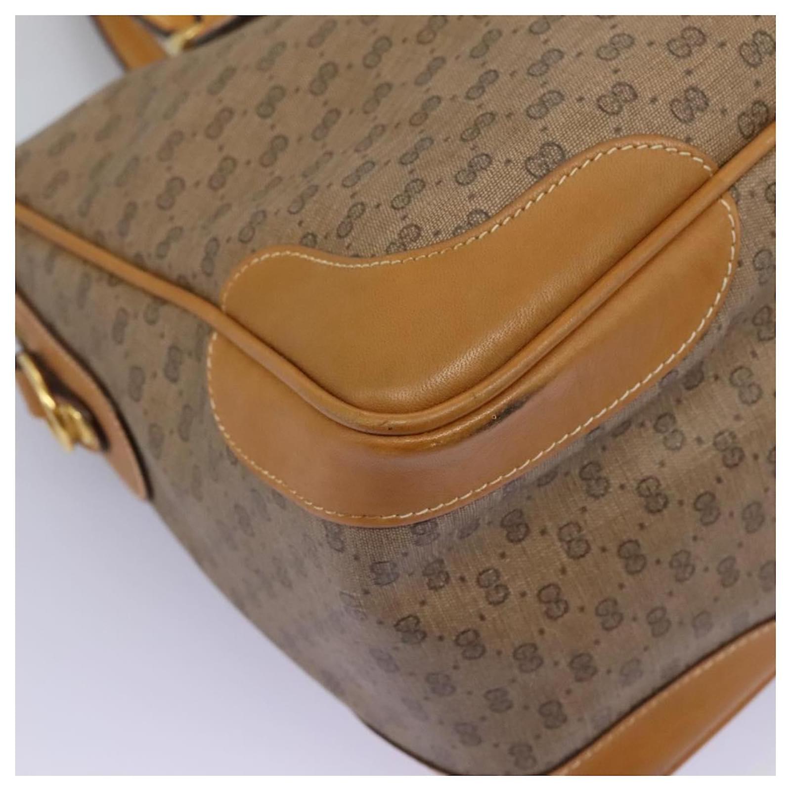GUCCI Micro GG Supreme Hand Bag PVC 2way Beige Gold 002 123 0033