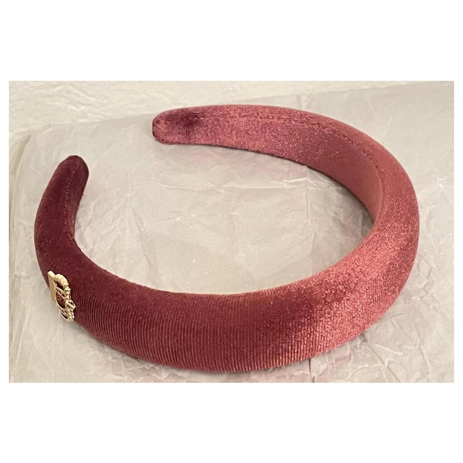 Jewelry hairband DOLCE & GABBANA dark pink-burgundy velvet  display picture 2