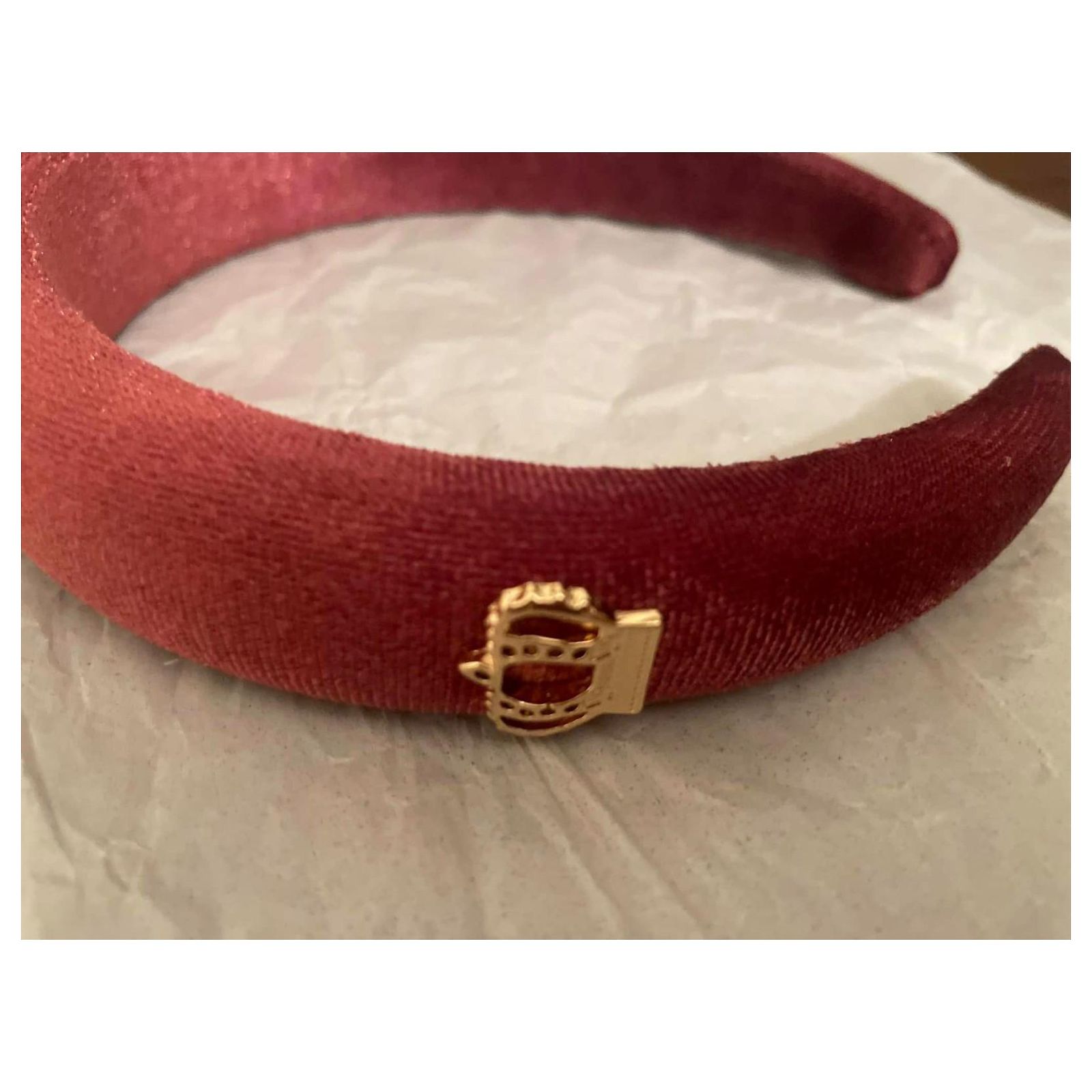Dolce & Gabbana Velvet Headband in Deep Red Splendid DOLCE & GABBANA headband dark pink-burgundy velvet  main image 2