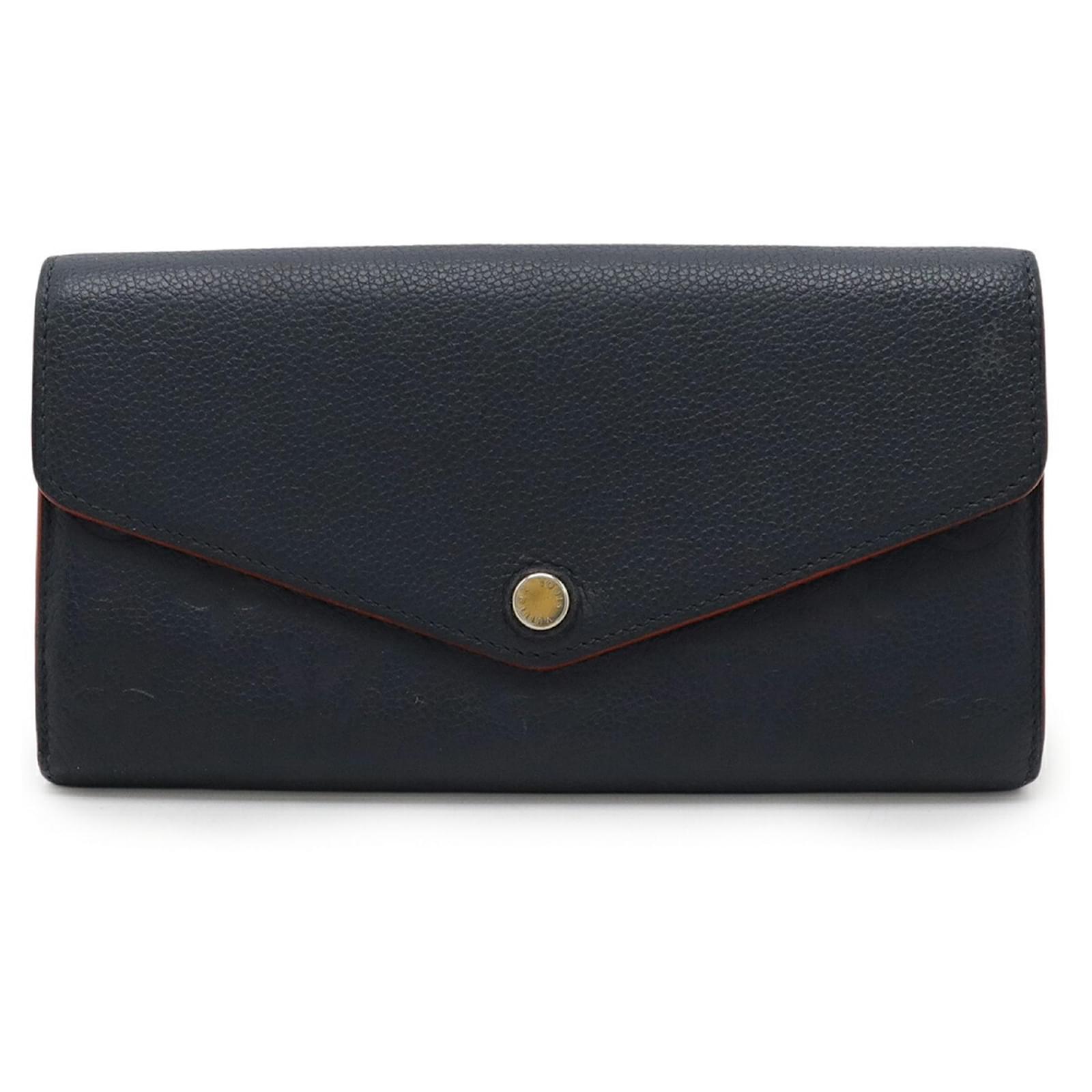 Louis Vuitton Monogram Empreinte Portefeuille Sarah Bi-fold Long Wallet Red Navy blue Cloth  ref.2220807
