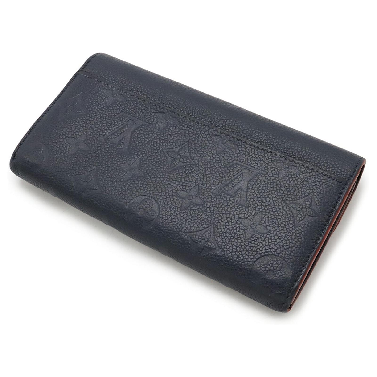 Louis Vuitton Monogram Empreinte Portefeuille Sarah Bi-fold Long Wallet Red Navy blue Cloth  ref.2220807