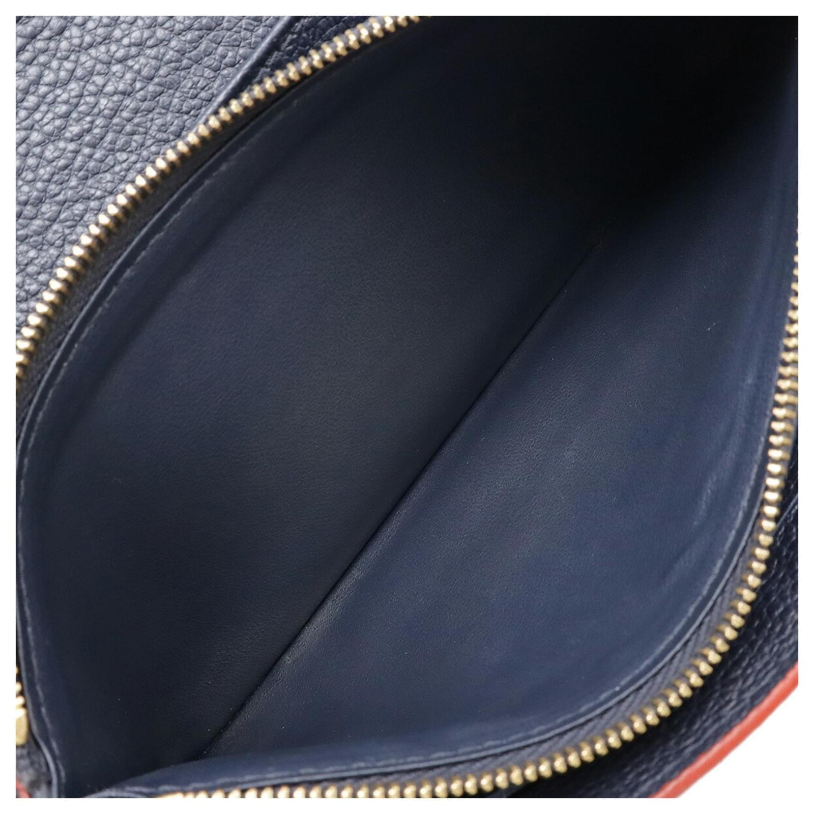 Louis Vuitton Monogram Empreinte Portefeuille Sarah Bi-fold Long Wallet Red Navy blue Cloth  ref.2220807