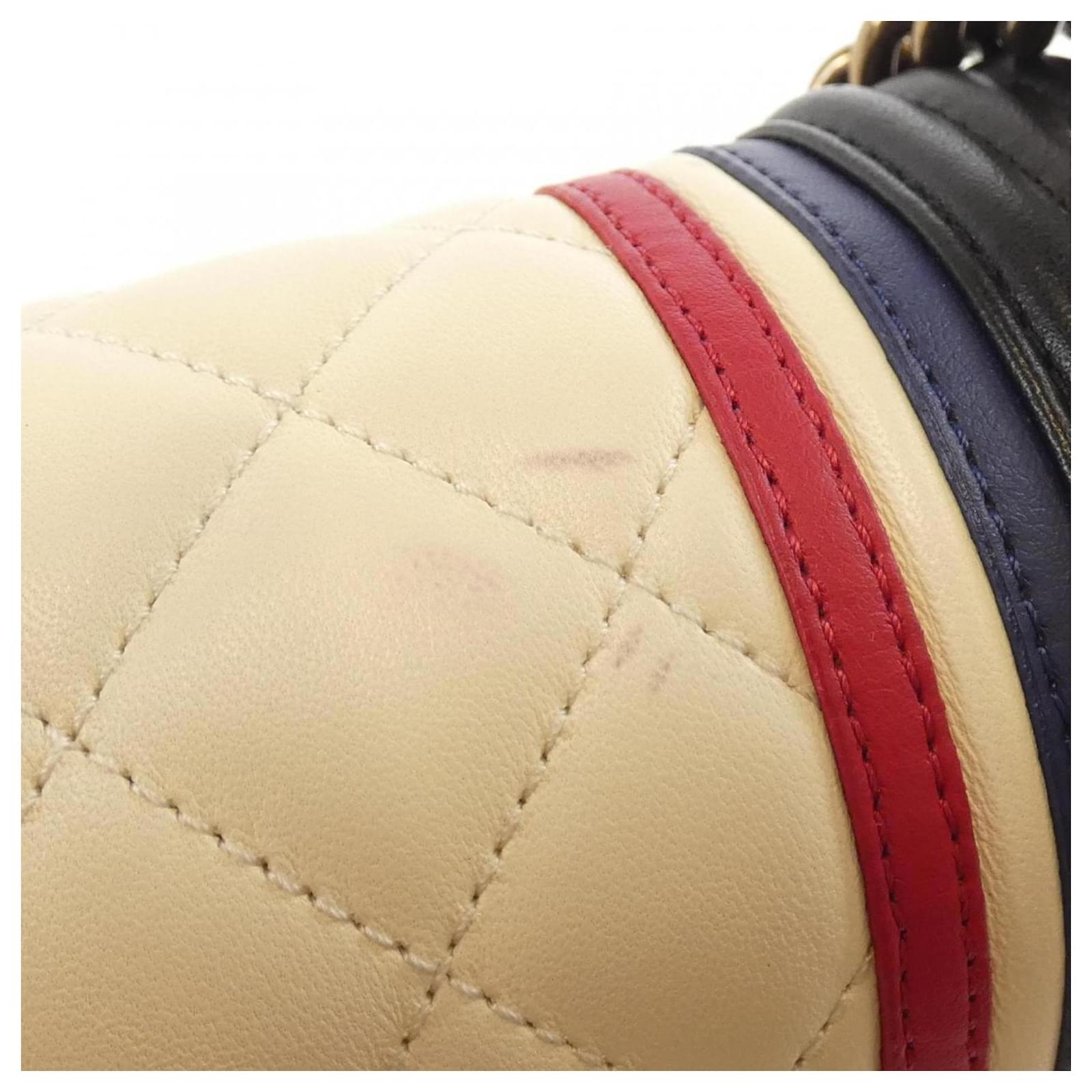 Chanel Boy Line 92193 Shoulder Bag Black Red Cream Navy blue