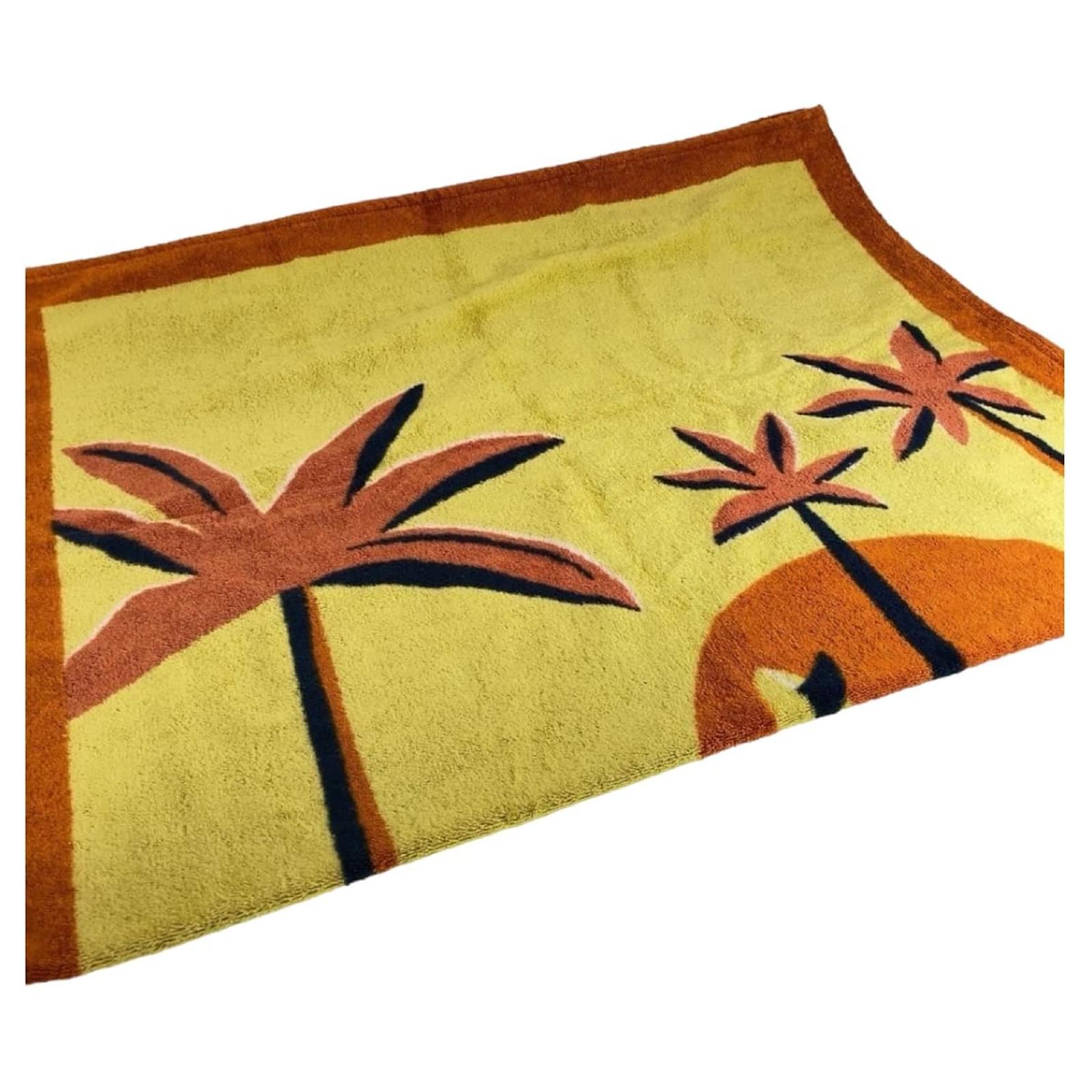 Serviette De Plage HERMES Serviette De Plage Hermès Paris - Motif Hippopotame Orange - 64x90 Cm - Coton - Occasion Near Mint Serviette De Plage Xxl Coton