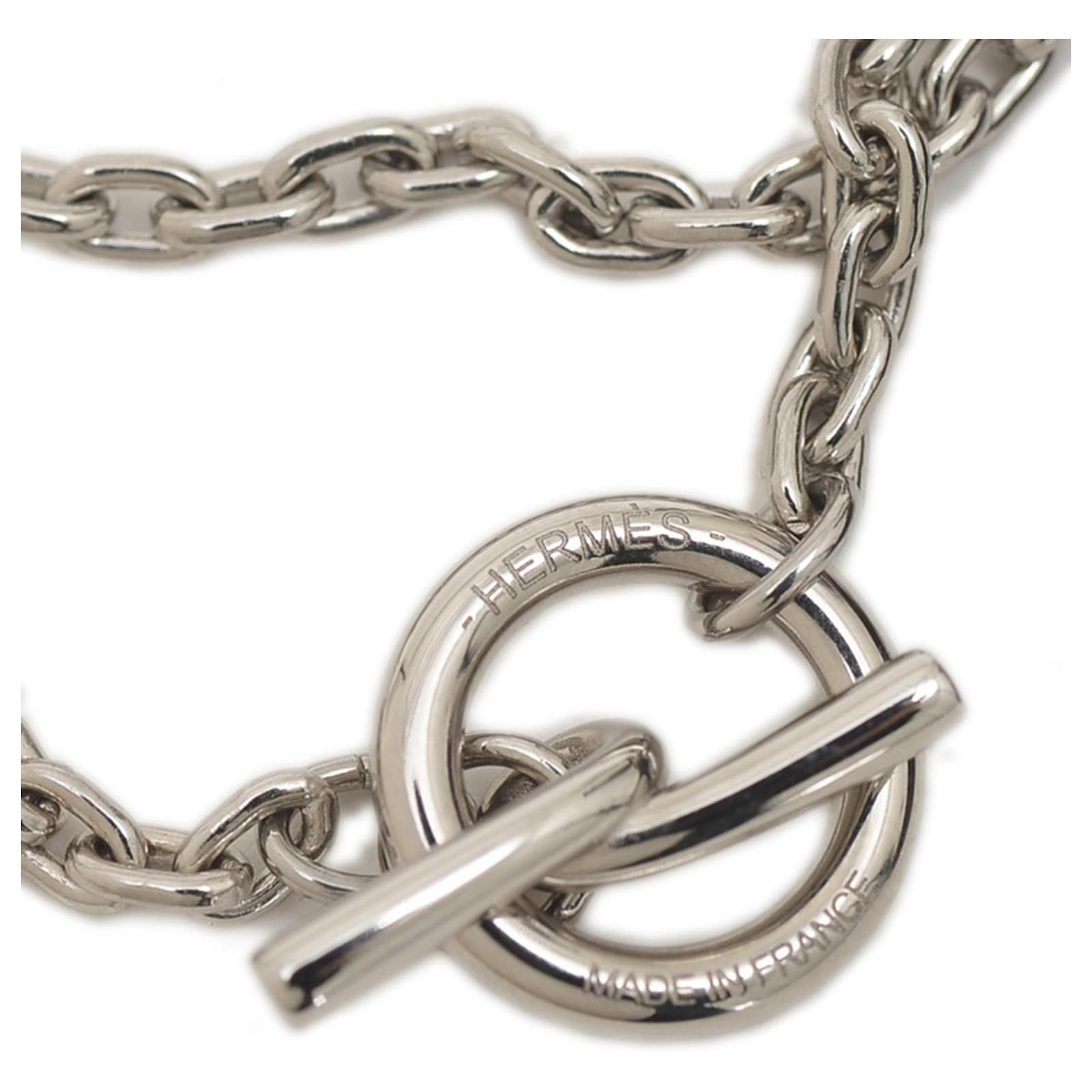 Collier Chaine d'Ancre Vulcanium d'Hermès Métal Marron