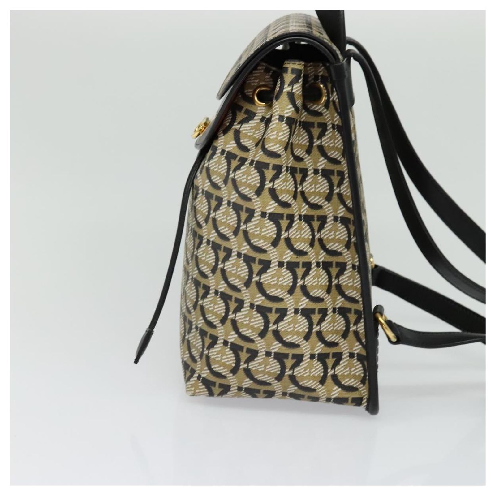 Salvatore Ferragamo Backpack Suede Green Gold Auth BA7987 ferragamo backpack products for sale | eBay main image 4