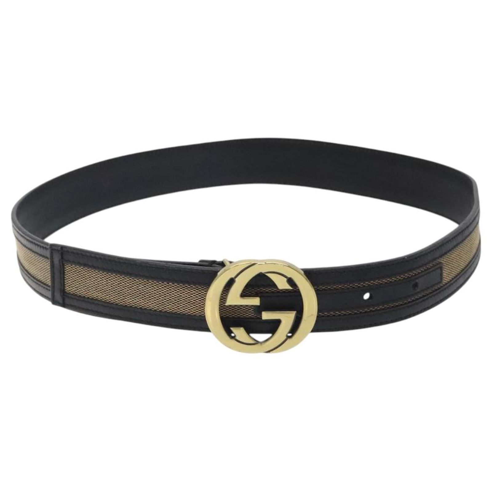 GUCCI Interlocking Belt Leather 33.1\