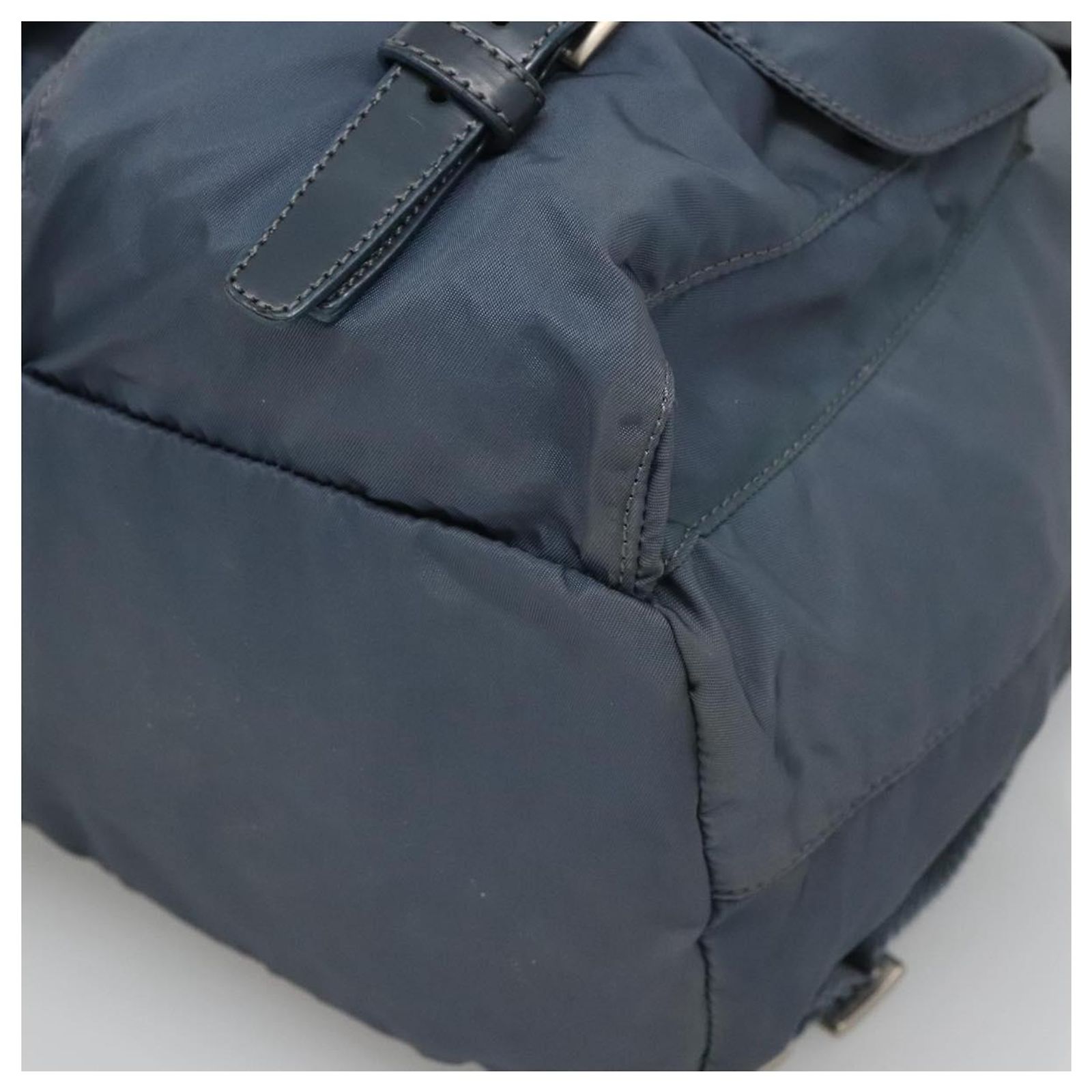PRADA Backpack Nylon Light Blue Silver Auth 124157 PRADA Backpack Nylon Light Blue Silver Auth BA5026 | eBay main image 3